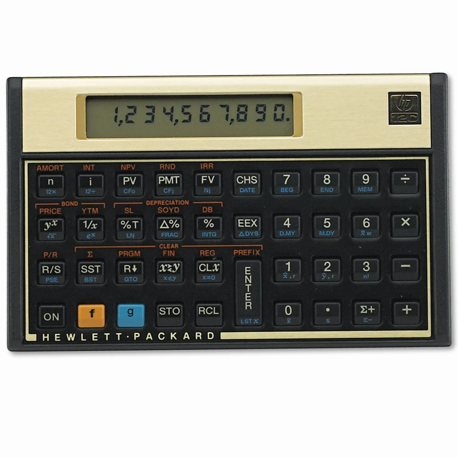 Hewlett Packard HP12C matematyczny kalkulator finansowy, zasilany bateryjnie, 10-cyfrowy z 120 funkcjami