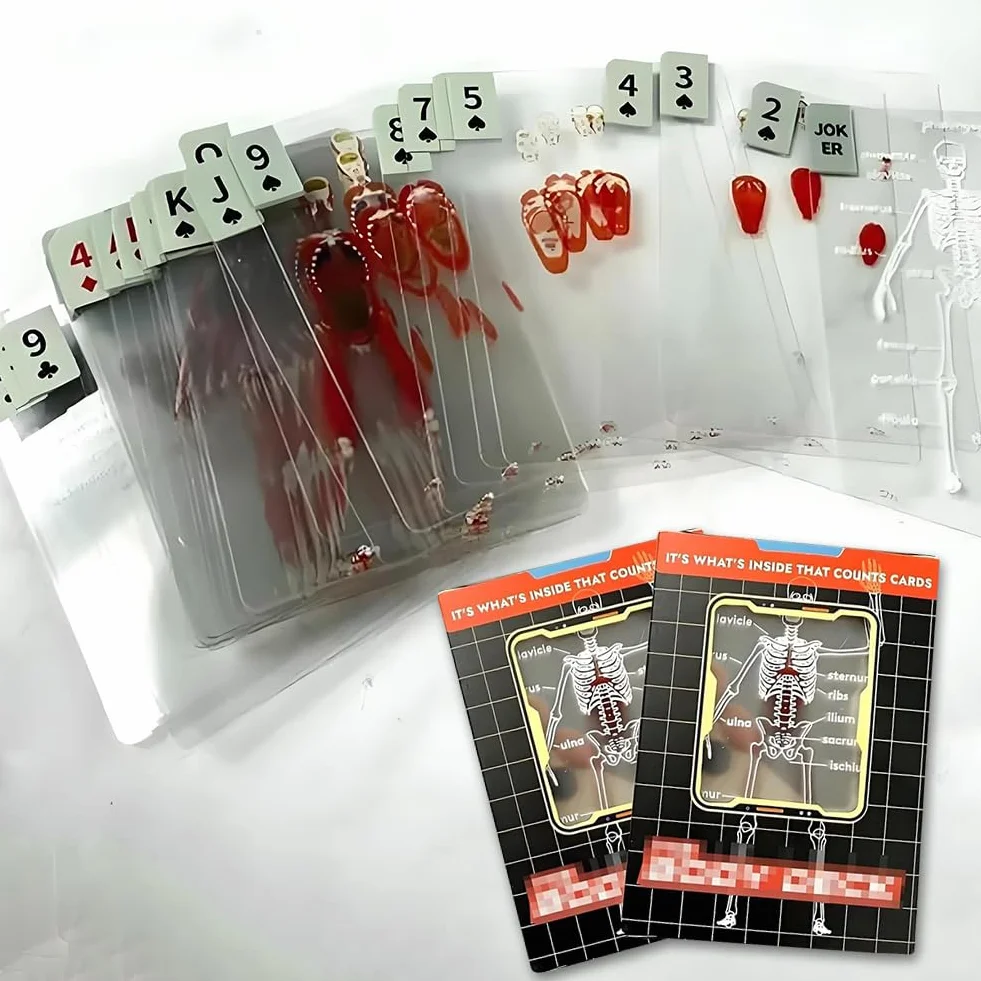 The Body Deck-Discover The Cuda Body Deck Funny Anatomy Playing Cards, 3D obraz ludzkiego ciała, pokład z półprzezłami