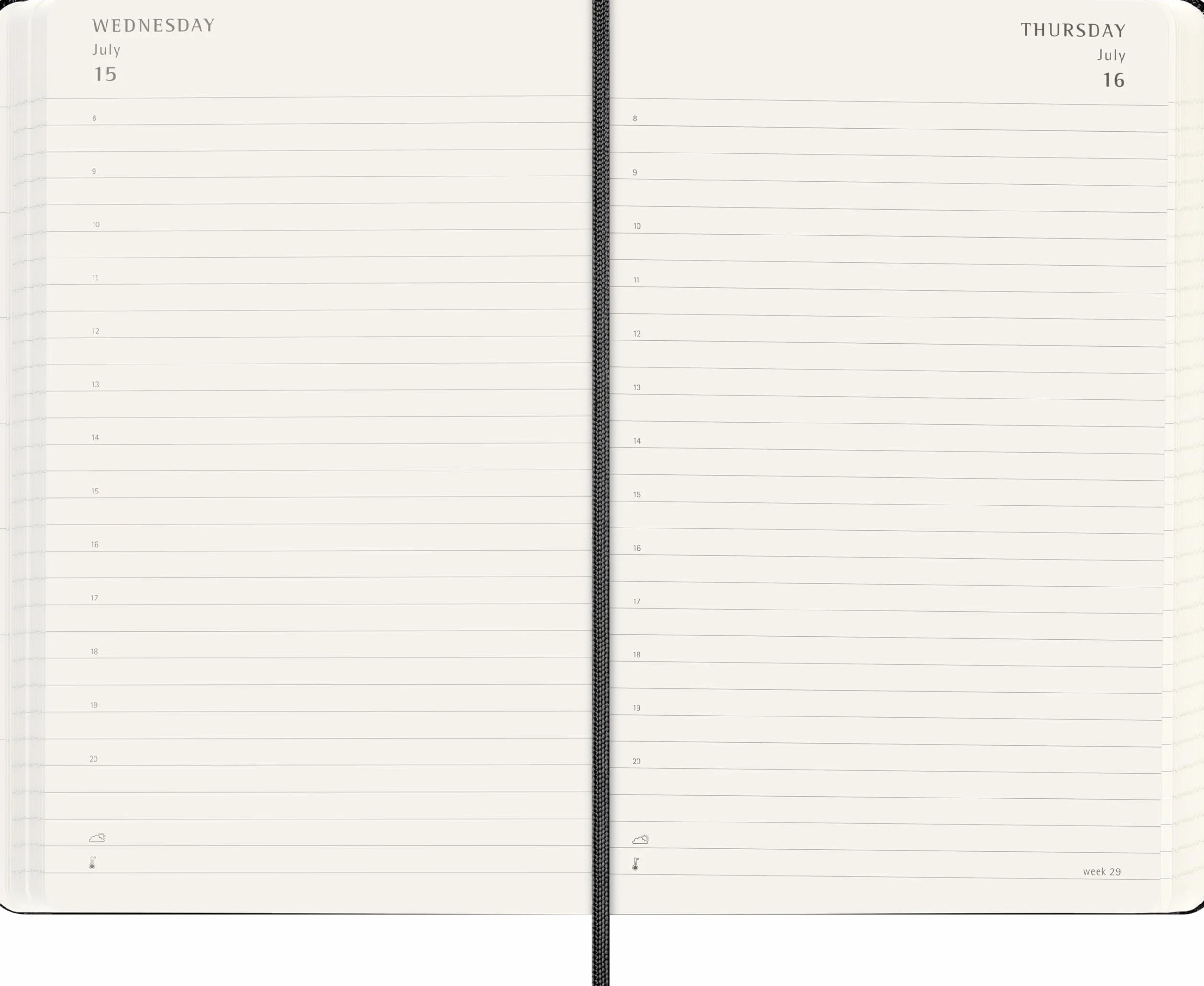 Moleskine Planer dzienny 2026 2027-18-miesięczny z twardą okładką i elastycznym zapięciem, kolor czarny, duży rozmiar 13 x 21 cm