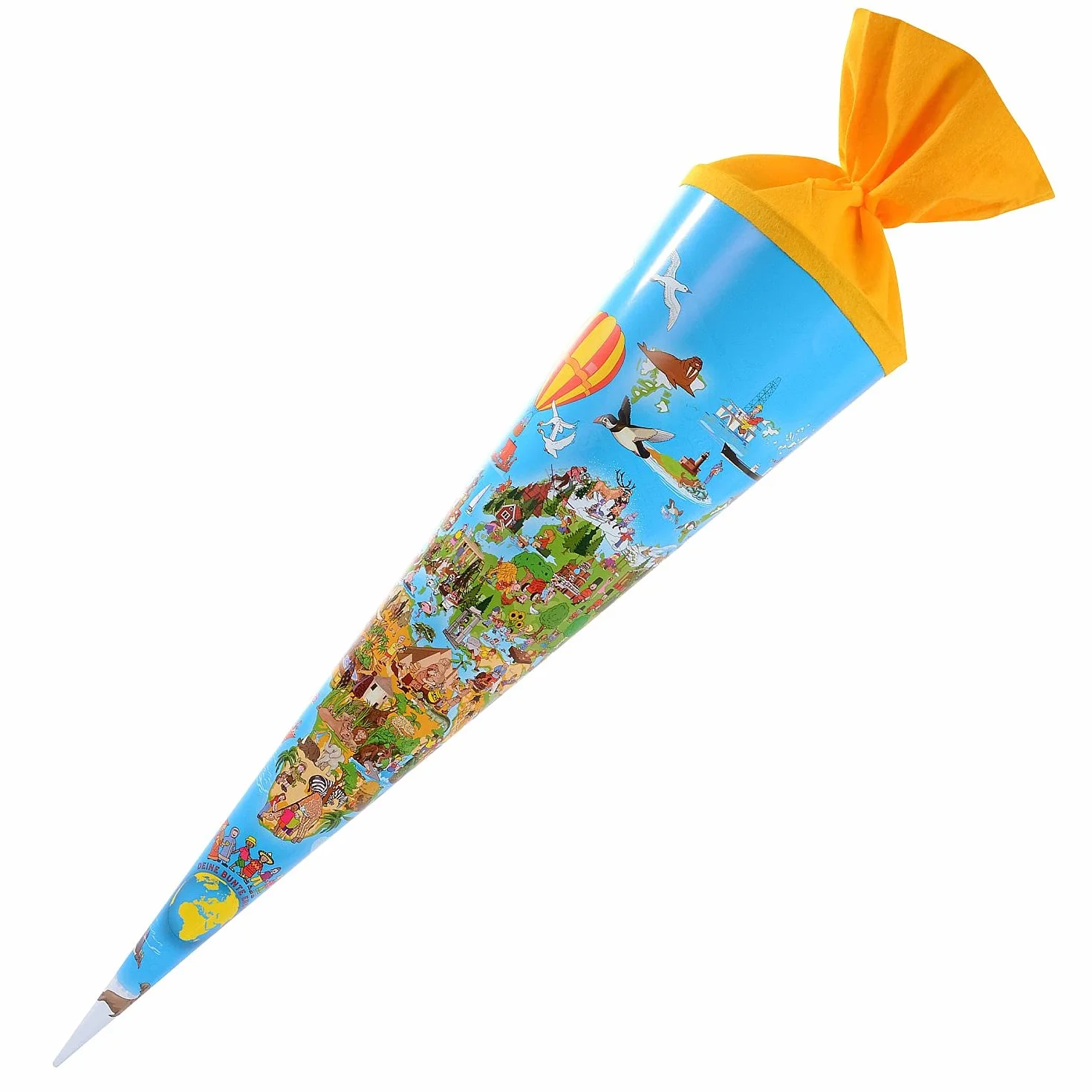 goldbuch Rożek szkolny z motywem mapy świata, 70 cm, lakierowany karton, 97070