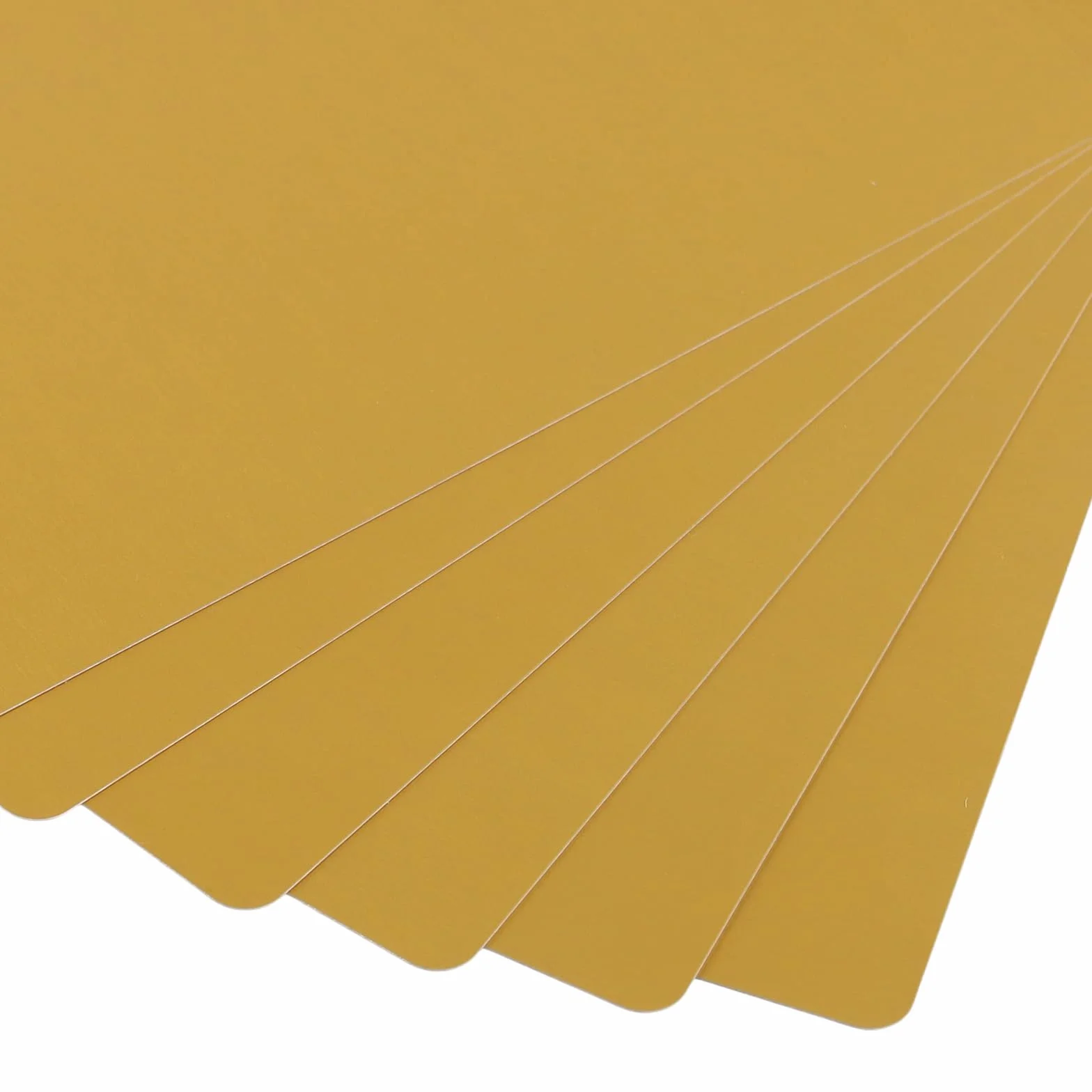 Złote aluminiowe wizytówki 86x54x0,21 mm 150 sztuk