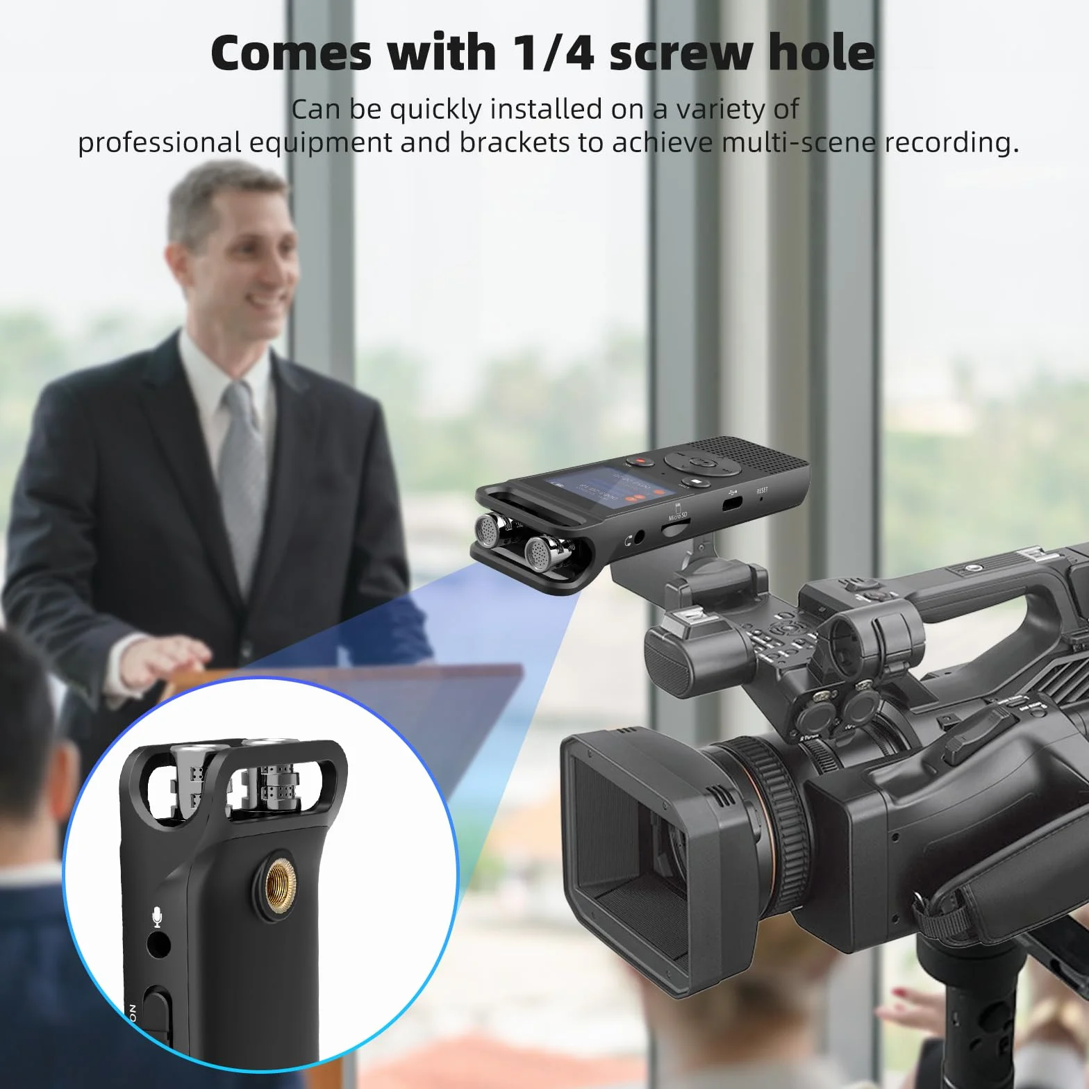 Hinne Dyktafon cyfrowy 80 G, nagrywarka z funkcją przestrzenną, 3072 Kb/s, nagrywanie HD, 1000 godzin audio, mobilny rejestrator z hasłem do lekcji, spotkań