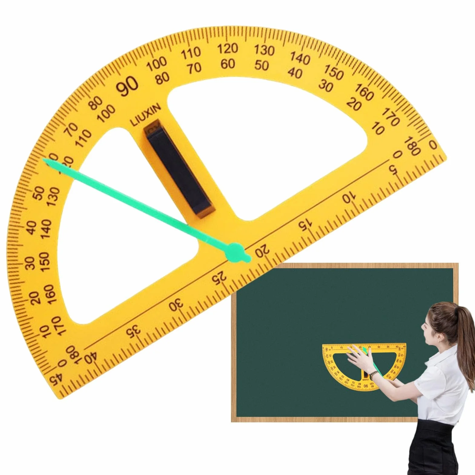 Large Teaching Protractor, Digital Design Math Compass, Big Multifunctional Protractor for Classroom