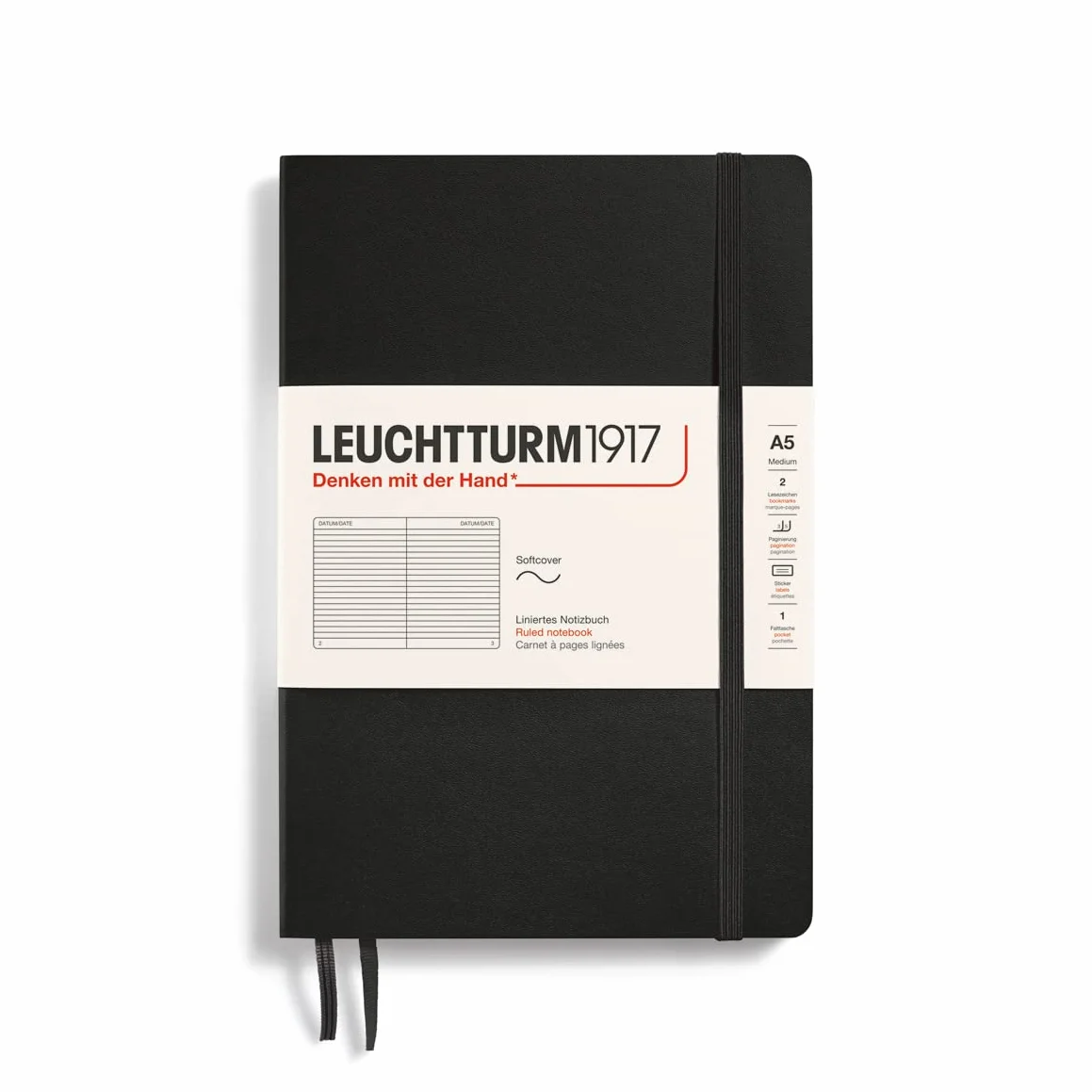 Notes Medium Leuchtturm1917 w linie czarny 308290