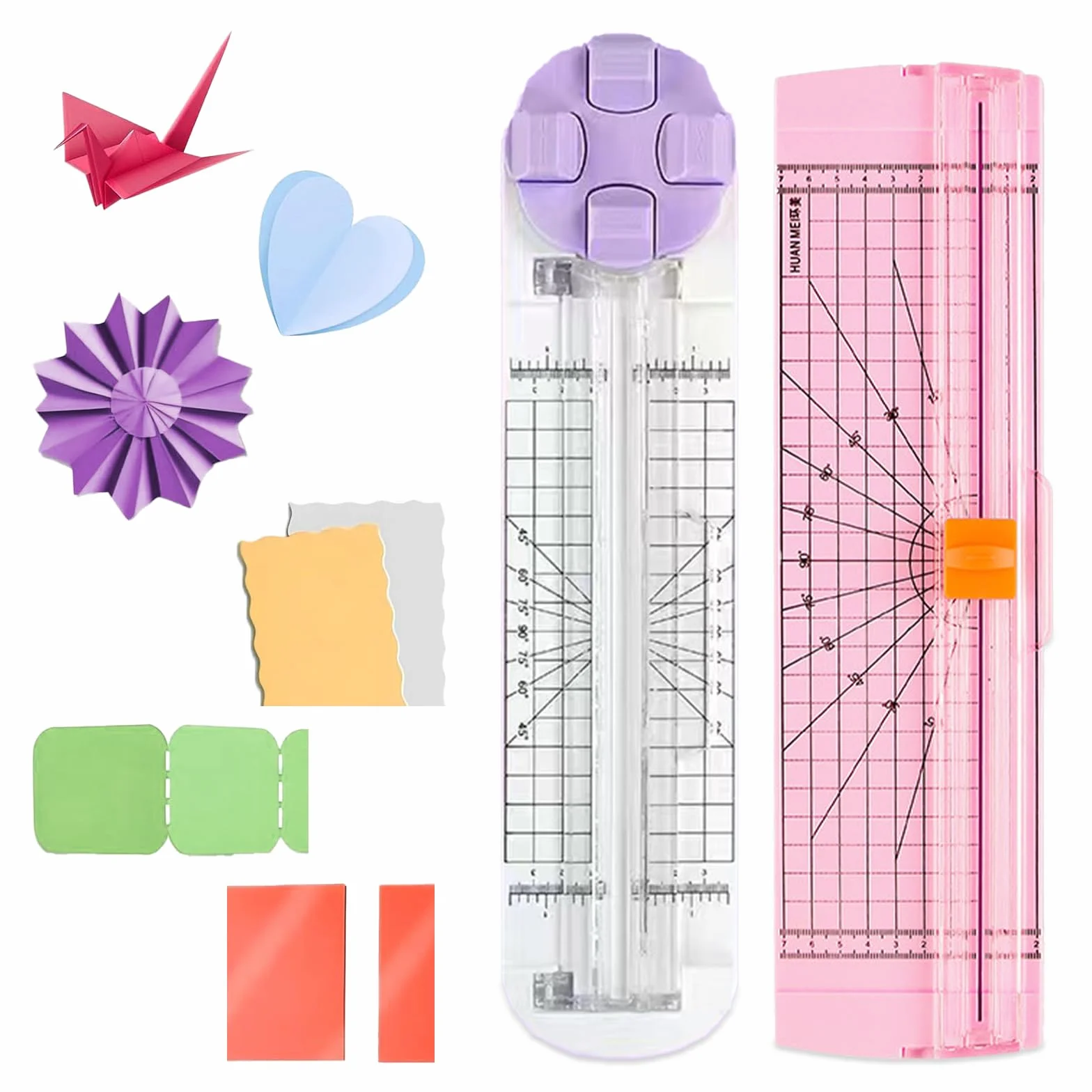 2 x krajalnica do papieru 4 w 1, mała z narzędziem do rowkowania, maszyna do cięcia papieru 4 w 1, do scrapbookingu, kart i DIY, etykiet na zdjęcia