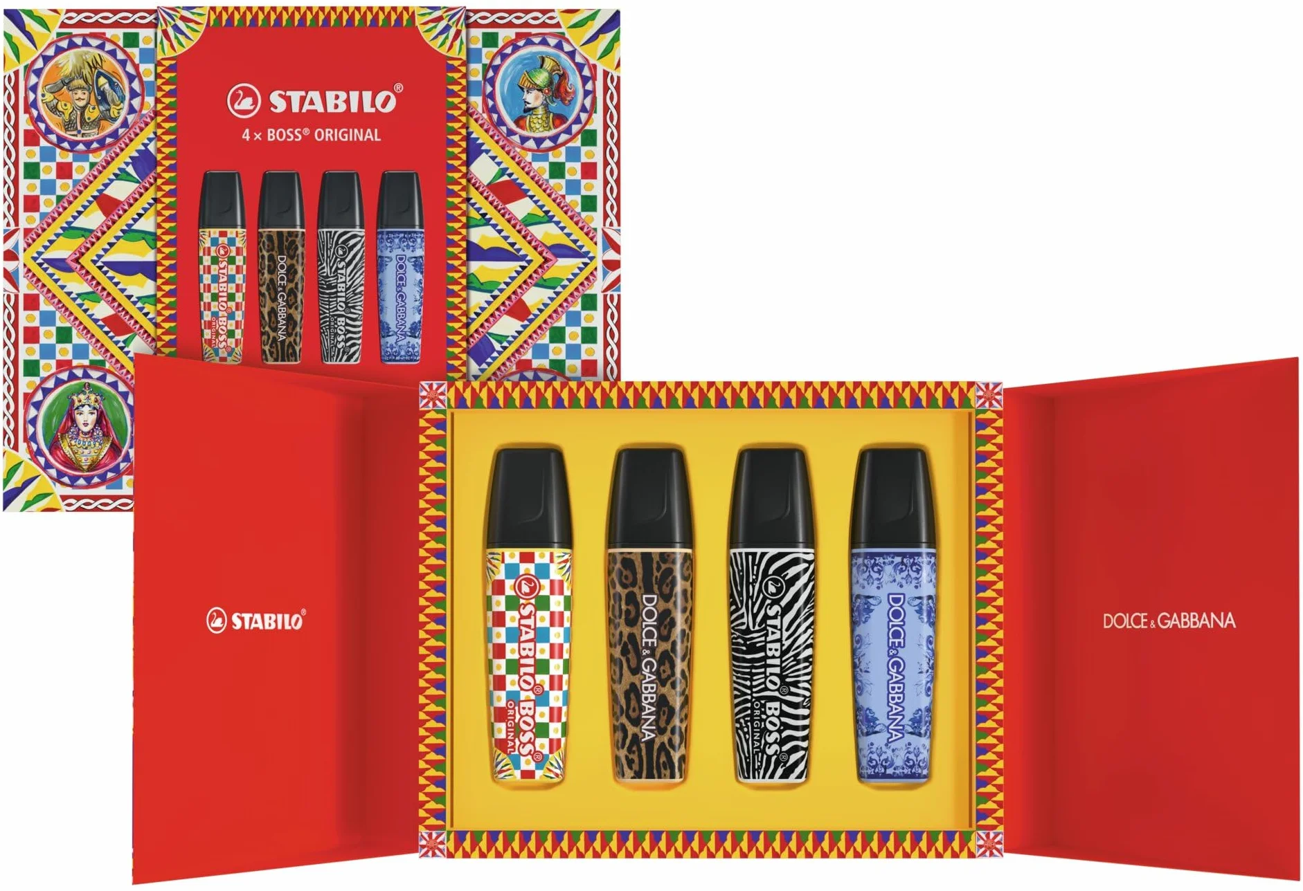 STABILO Zakreślacz BOSS ORIGINAL x DOLCE&GABBANA - pudełko premium 4 szt. - edycja limitowana