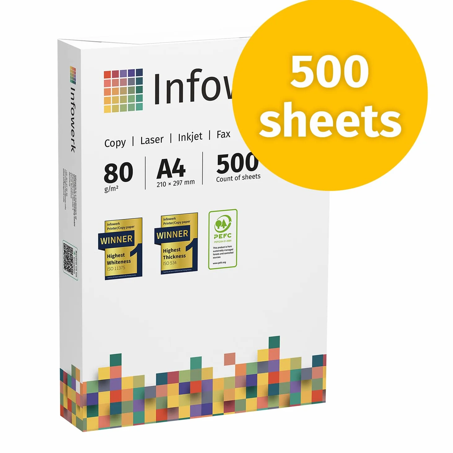 papier do drukarki i ksero, 500 arkuszy A4, 80 g/m², biały premium, certyfikat PEFC