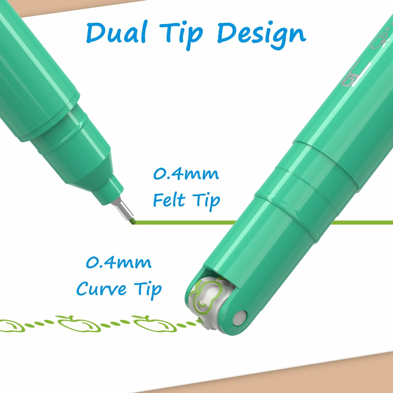 AECHY 18 Color Curve Pen do robienia notatek, dwugłowicowy długopis z 18 różnymi kształtami krzywych i 18 kolorami cienkich linii, zestaw do prowadzenia pamiętnika i notatek