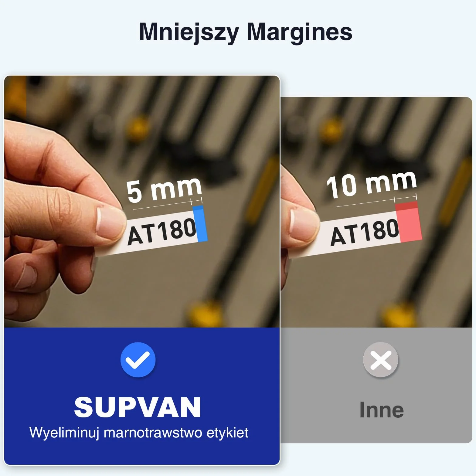 SUPVAN E11 Label Maker Machine Bluetooth with German QWERTZ Keyboard, 2 rolls continuous labels and 2 Rolls Fixed-Size Labels
