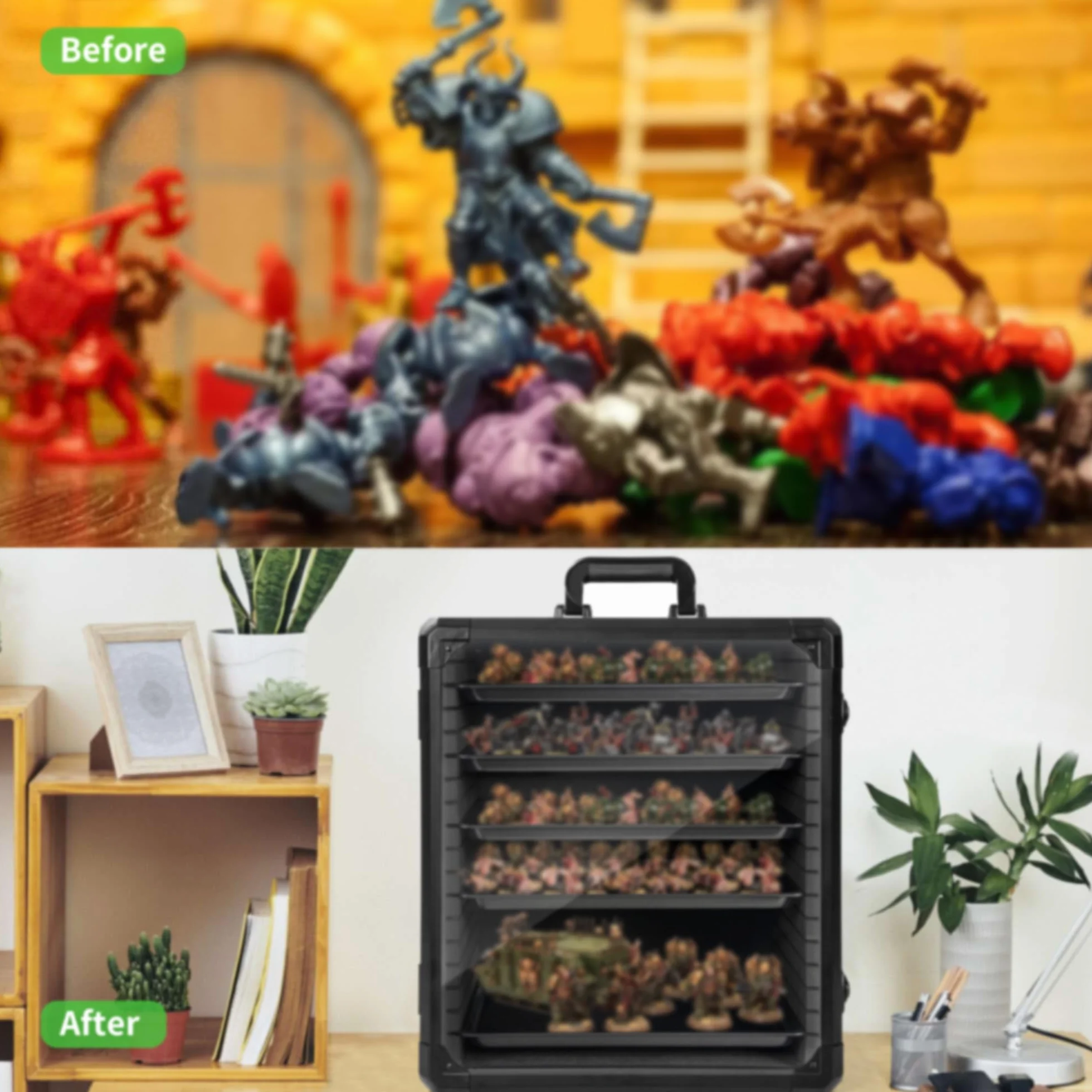 AKOZLIN Miniaturowa walizka transportowa L-40 x 40 cm z zamkiem magnetyczne przegródki metalowe