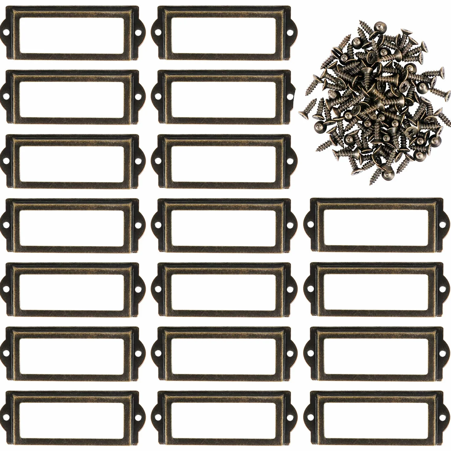 Kyrio Metalowe uchwyty na etykiety L-3,26x3,3 cm 83x33 brązowe