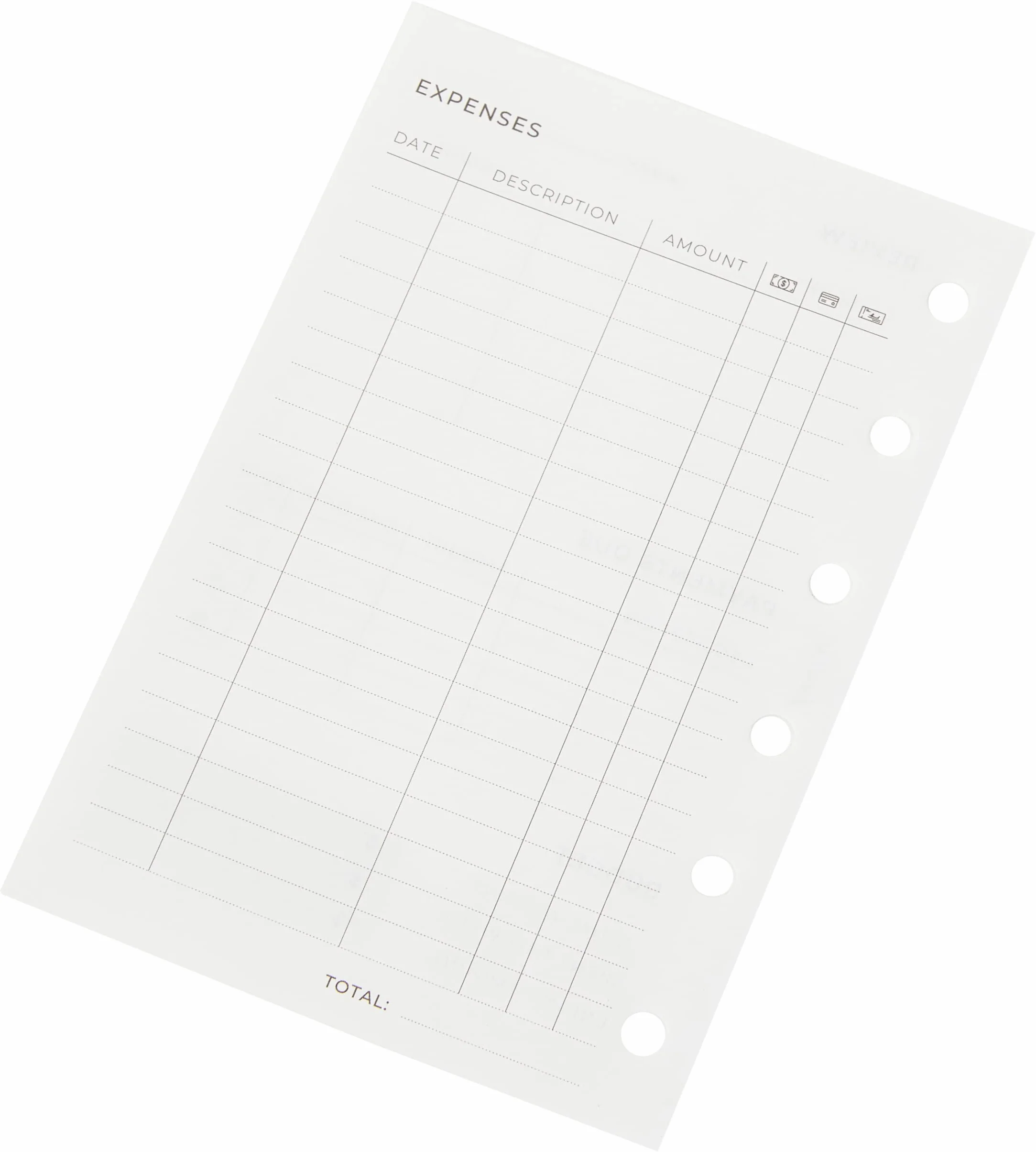 Filofax Wkład Pocket Expense Tracker biały