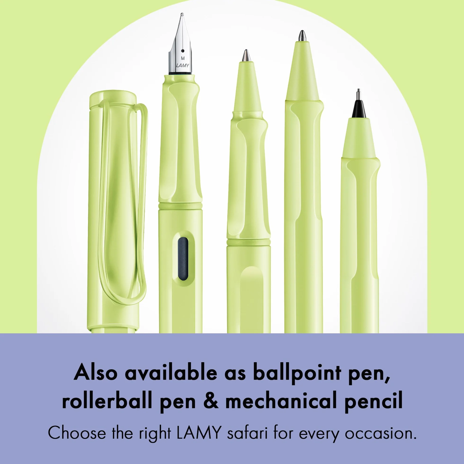 Lamy safari springgreen pióro wieczne z ergonomicznym uchwytem i polerowaną stalówką stalową o szerokości kreski EF – wytrzymałe tworzywo sztuczne ASA – w zestawie wkład atramentowy T 10 niebieski –