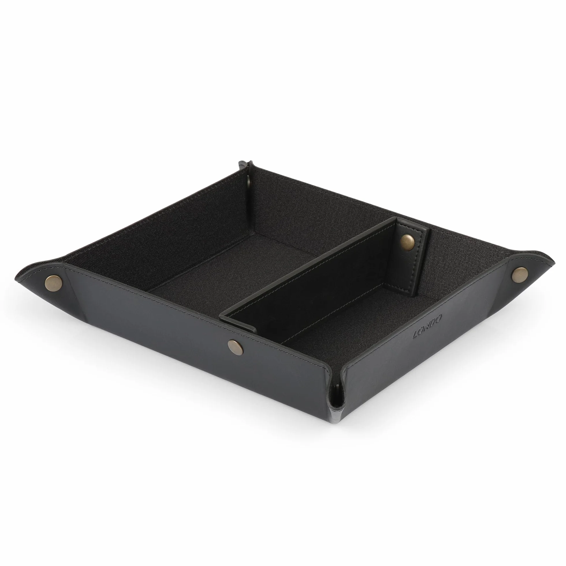 LONDO OTTO391 organizer na tacę, skórzany, czarna podszewka, 7,87 x 9,44 x 1,96 cm