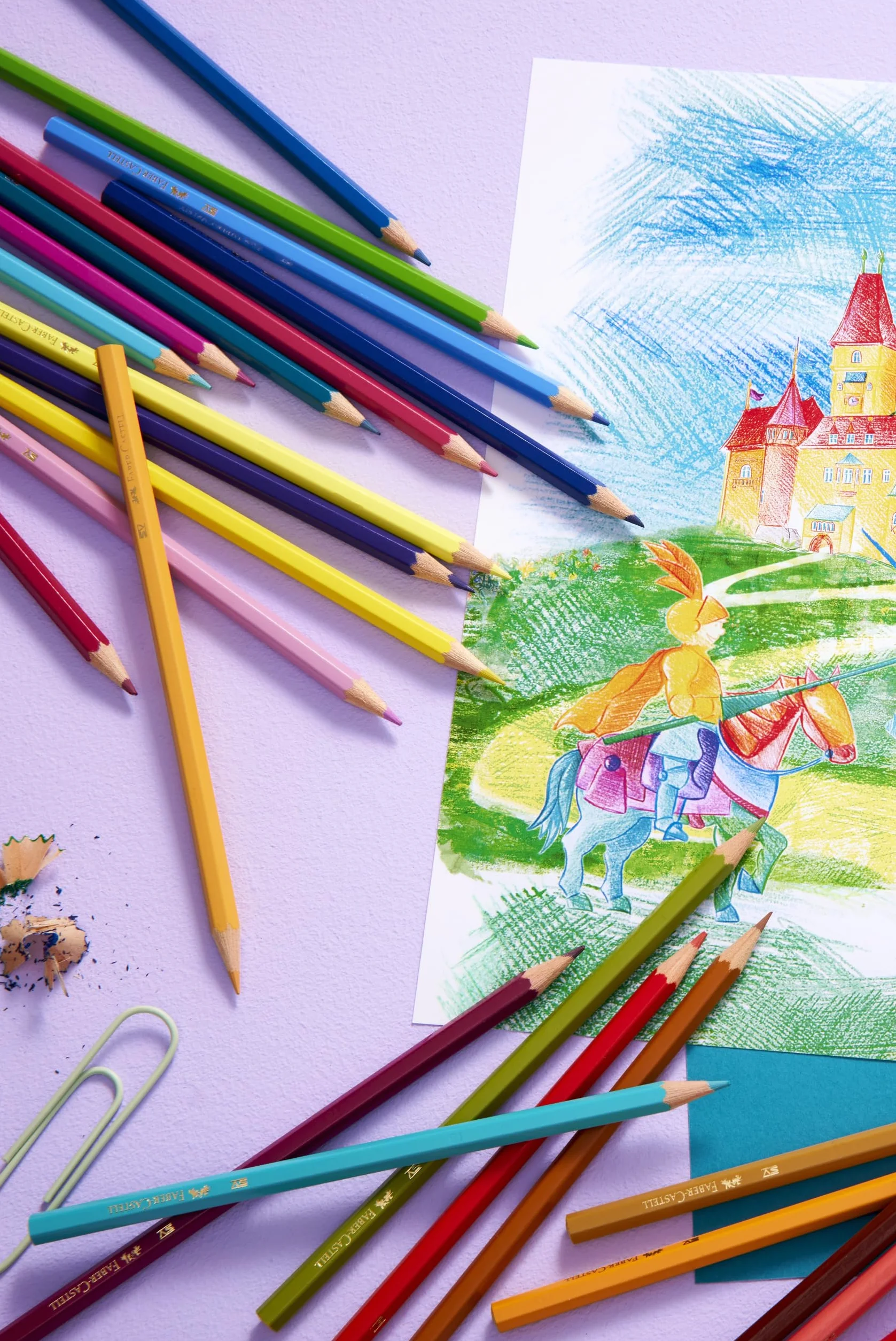 FABER-CASTELL 111260 – zestaw kredek Castle, 60 sztuk, sześciokątne, odporne na łamanie, dla dzieci i dorosłych