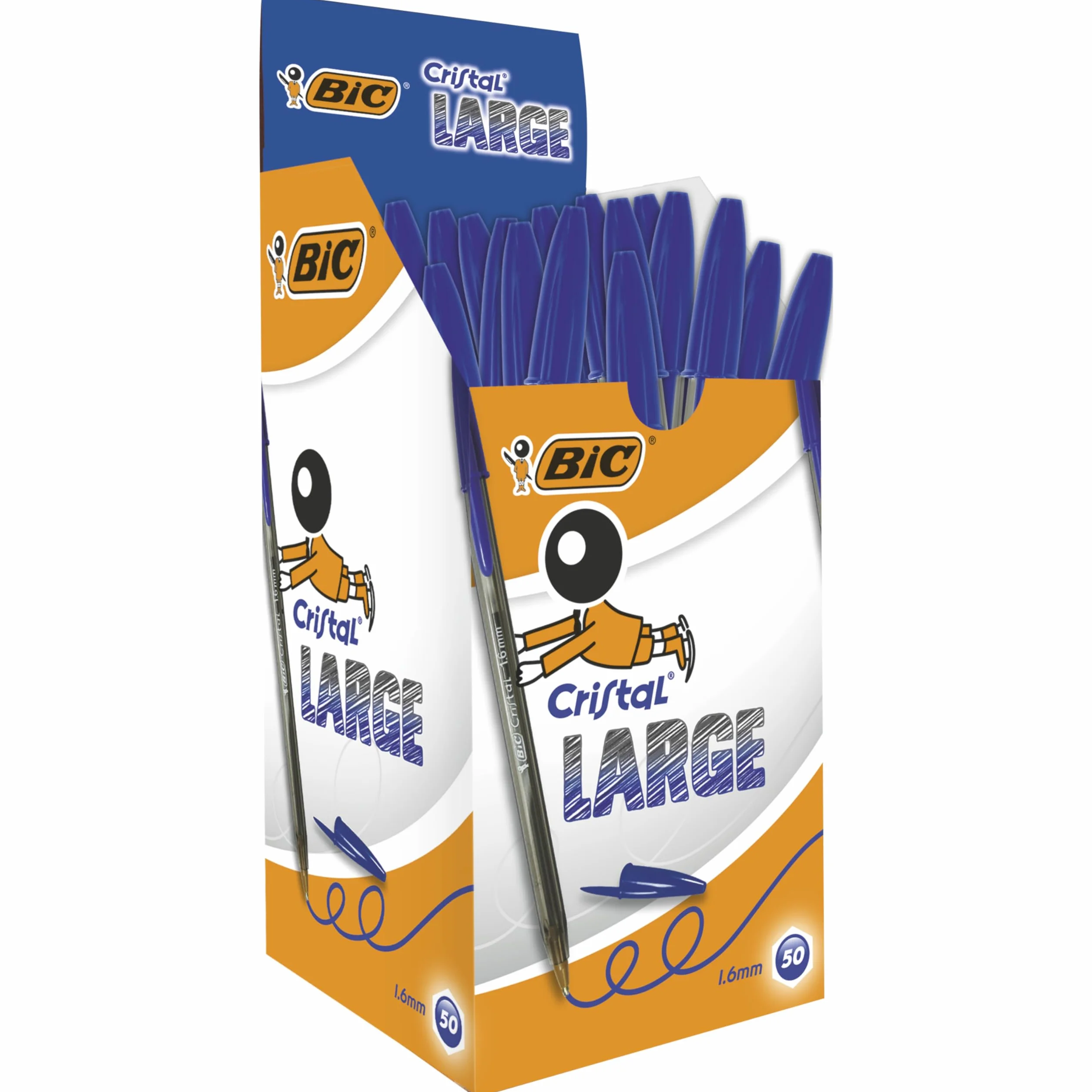 BIC Cristal Large 1,6mm Długopis niebieski Pudełko 50szt