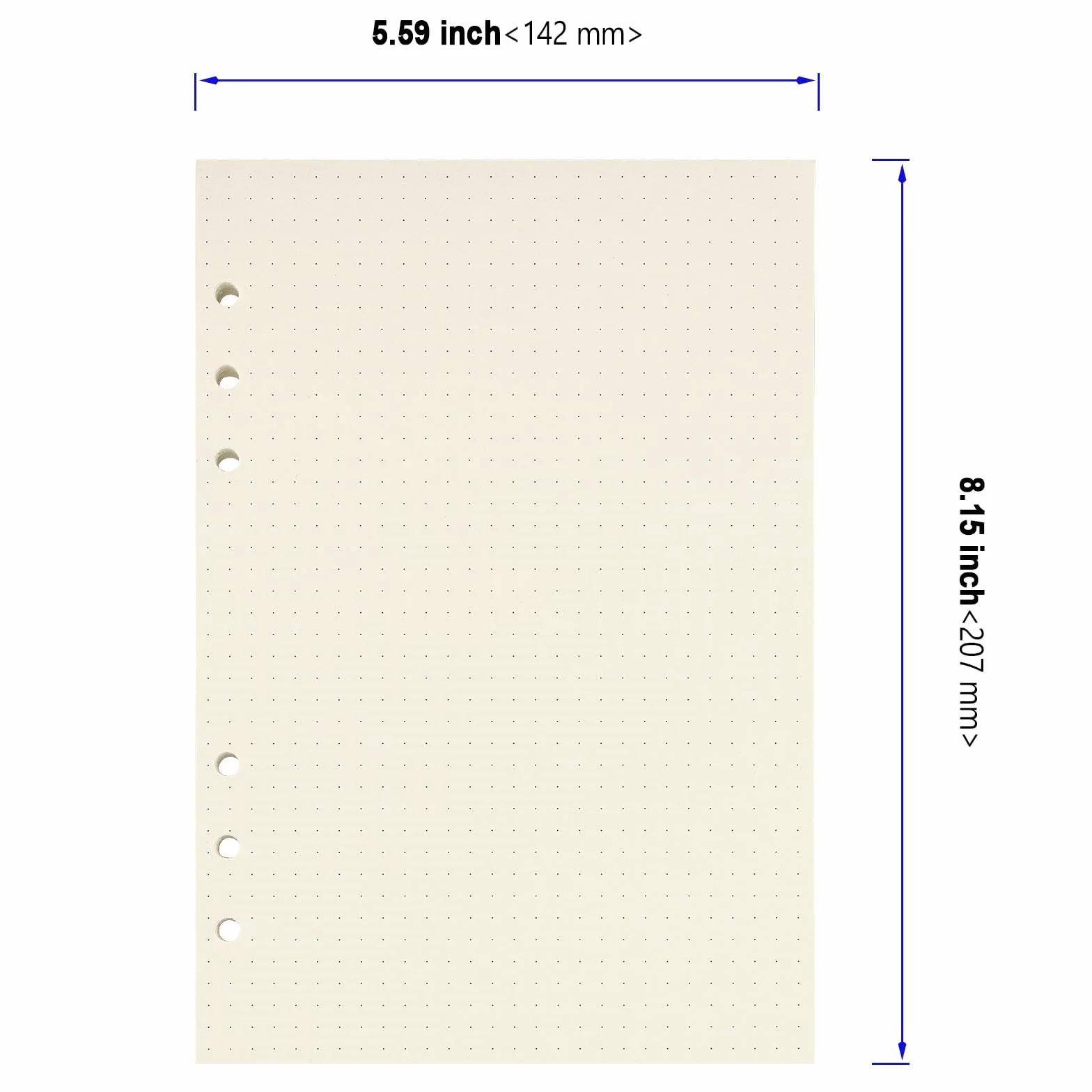 Papier w kropki A5 320 arkuszy 6 otworów do segregatora notatnika