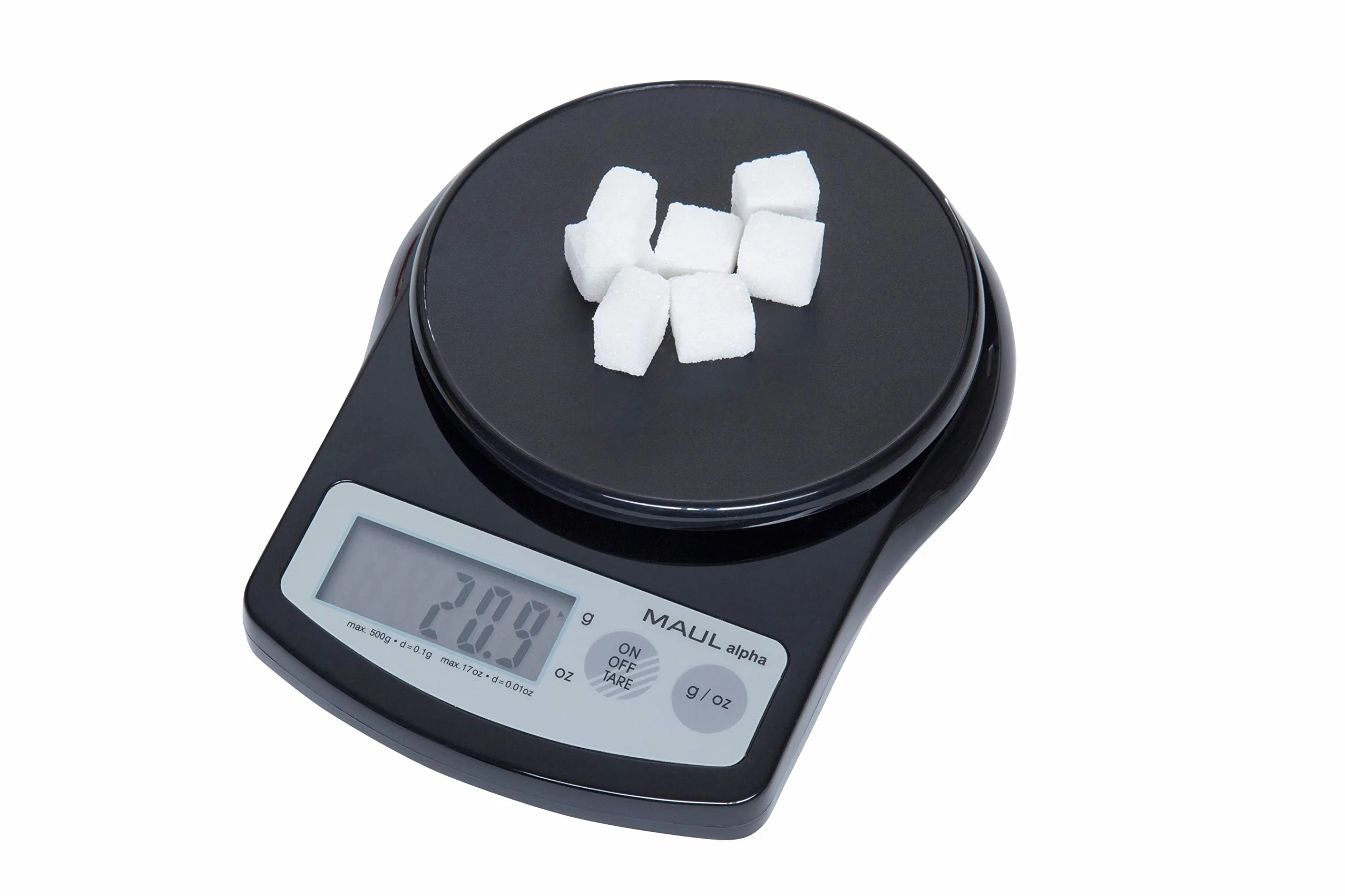 MAUL MAULalpha 1640590 Precyzyjna Waga z Baterią, 500 G, Czarna