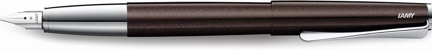 Lamy Studio Pi??ro wieczne ciemnobr?zowe, uniwersalne pi??ro wieczne w eleganckiej, ca?kowicie metalowej obudowie - stal??wka z 14-karatowego z?ota, cz??ciowo platynowana i szeroko?? linii EF, zawiera
