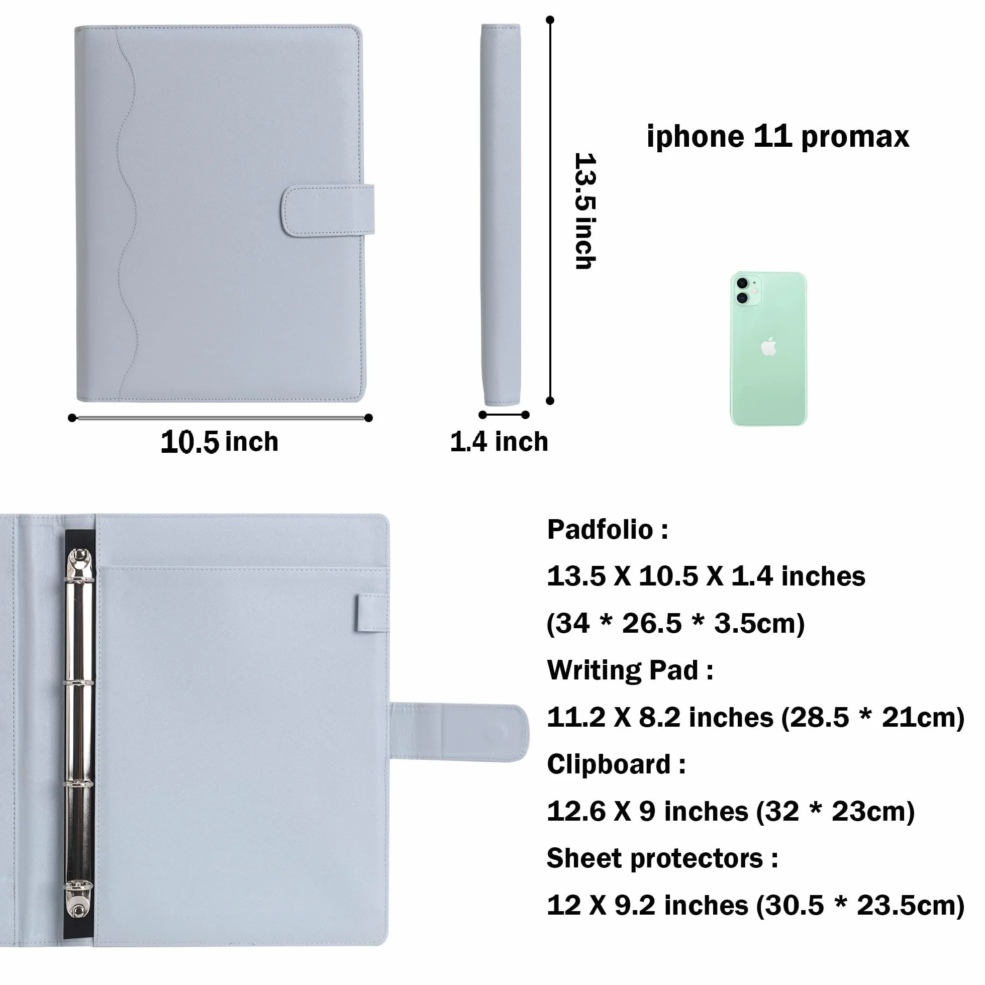 Wonderpool Etui na dokumenty A4 ze skóry PU 4 pierścienie