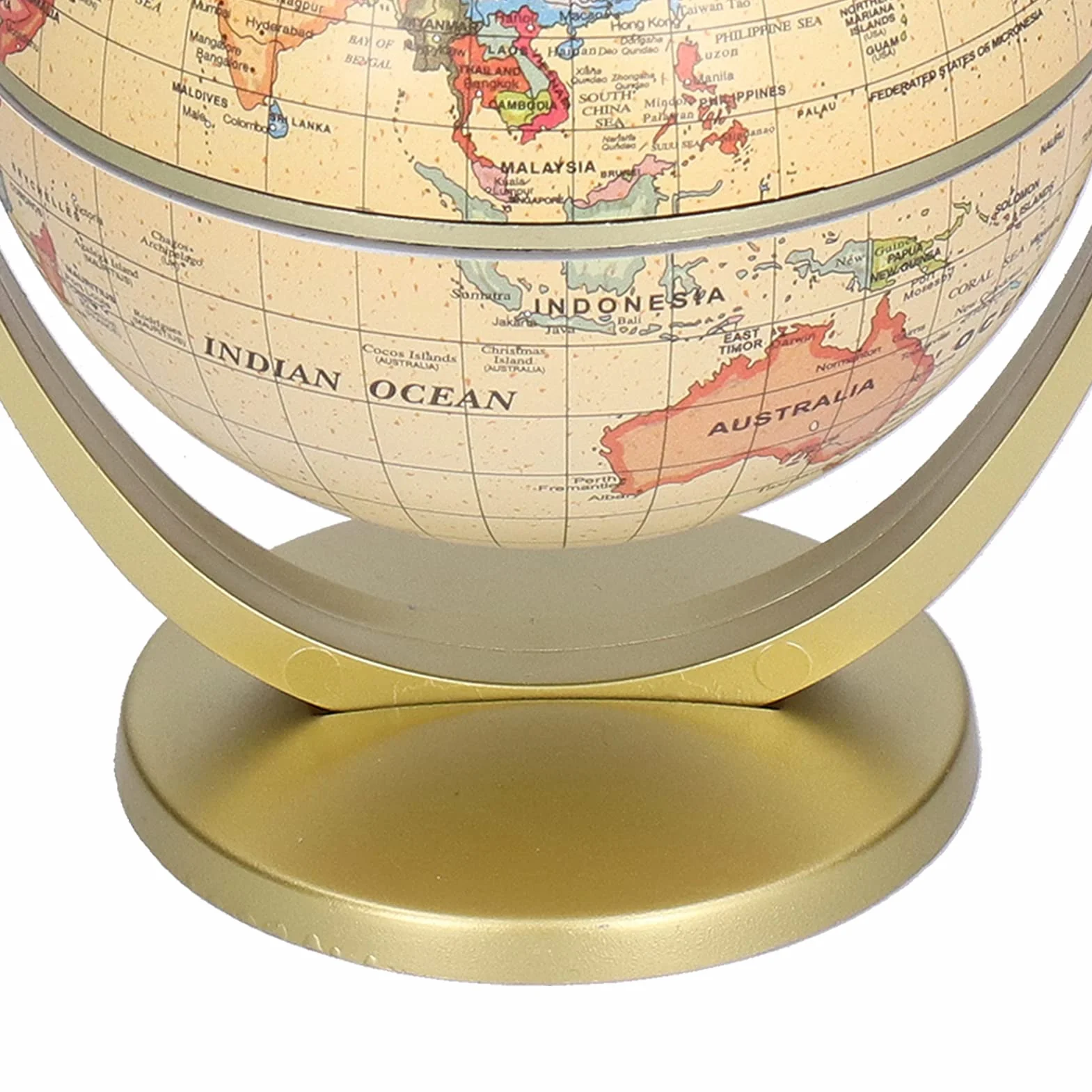 Spinning World Globe - English Edition Earth Geography for University, School, Home and Office