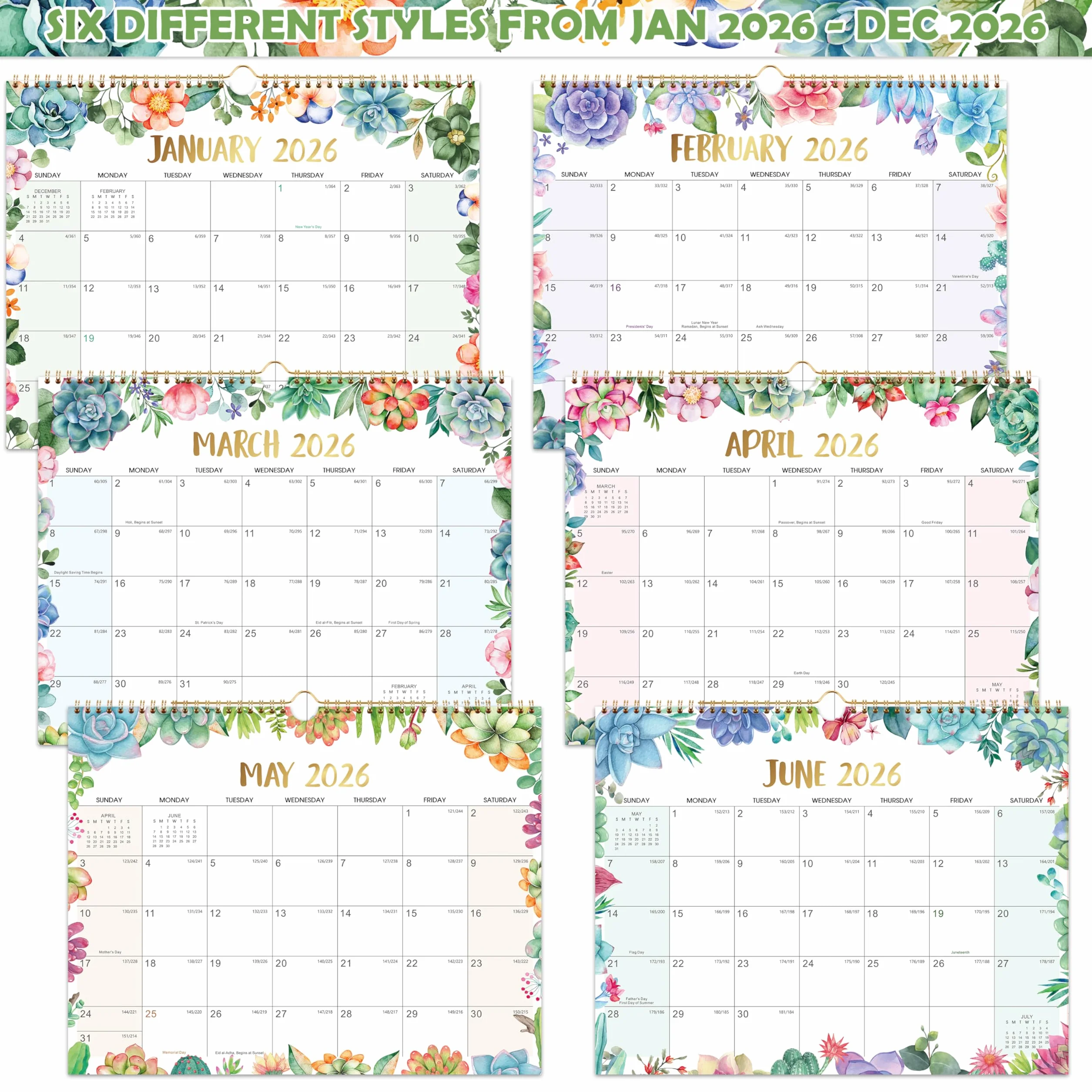 2026 Calendar - 2026 Wall Calendar, Sep. 2025 to Dec. 2026, 16 Month Calendar 2026, 14.5" x 11", Large Writing Blocks