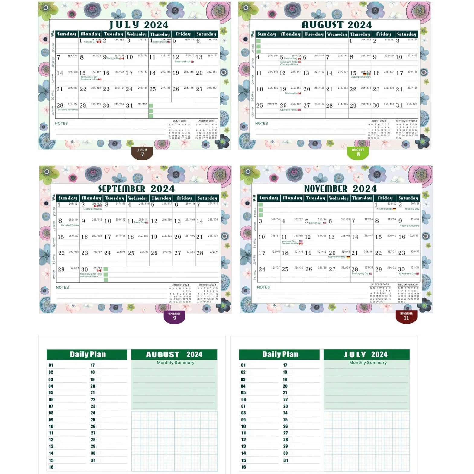 Desktop Calendar 2025-2026, Monthly Planner, 8x7.8 Inch with Stickers for Home School