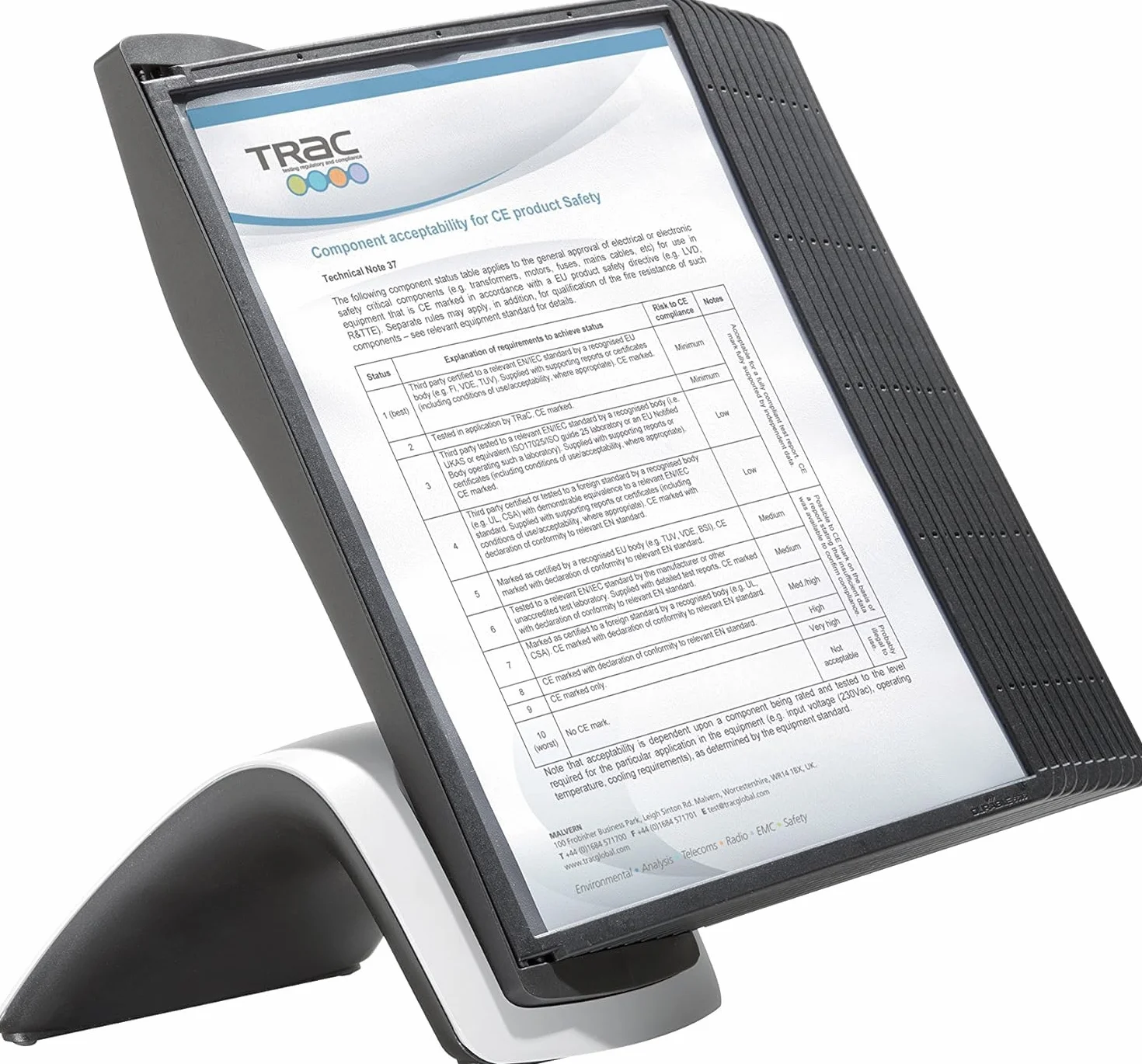 Durable 585501 Zestaw paneli informacyjnych Sherpa Style Table 10 (A4, stołowy z 10 panelami), kolor czarny.