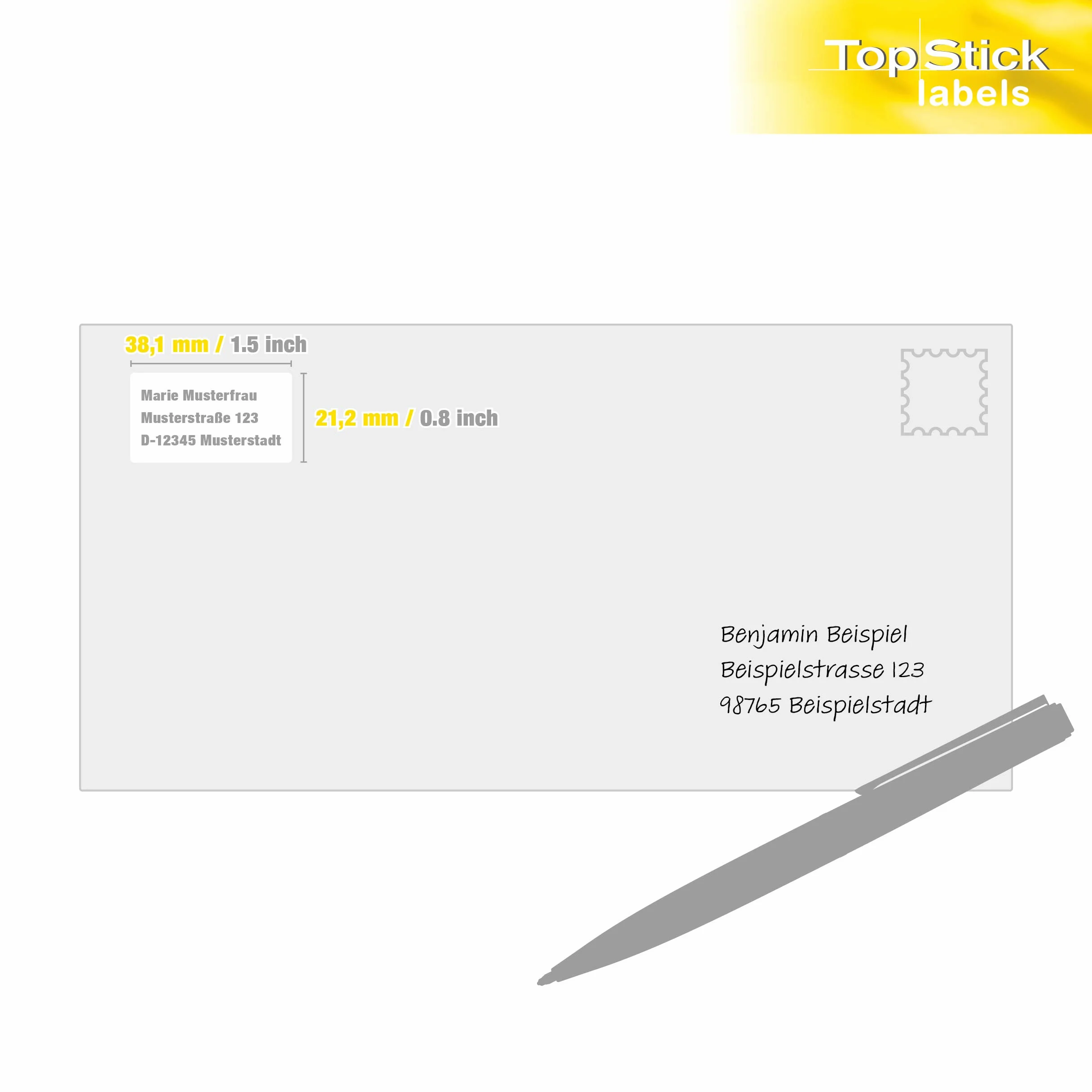 TopStick 8781 naklejki adresowe DIN A4 (38,1 x 21,2 mm, 100 arkuszy, papier, matowy) samoprzylepne, do zadrukowania, trwałe etykiety uniwersalne, 6500 etykiet samoprzylepnych, białe