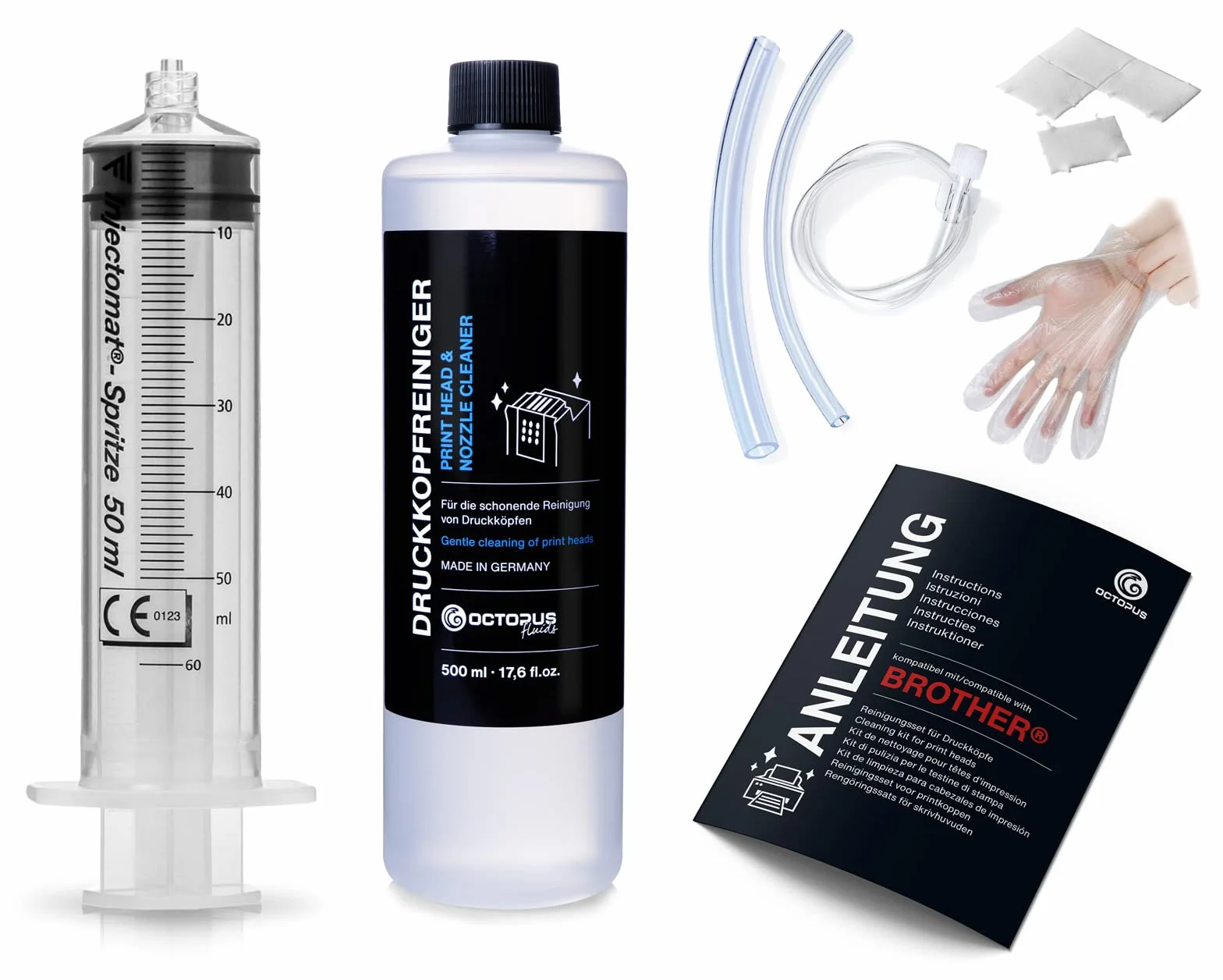 Środek do czyszczenia dysz 500 ml do głowic drukujących Brother z adapterem węża