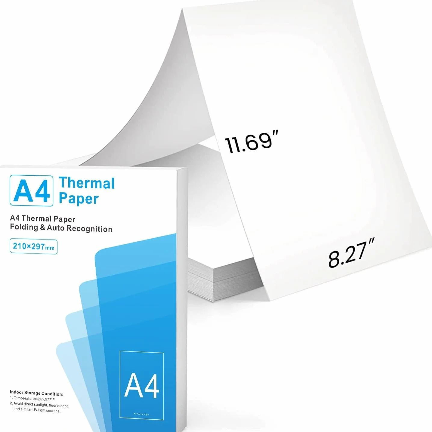 Papier termiczny A4 do Phomemo M08F, Brother PJ762/PJ763MFi, HP RT MT800, 200 arkuszy, 210x297 mm