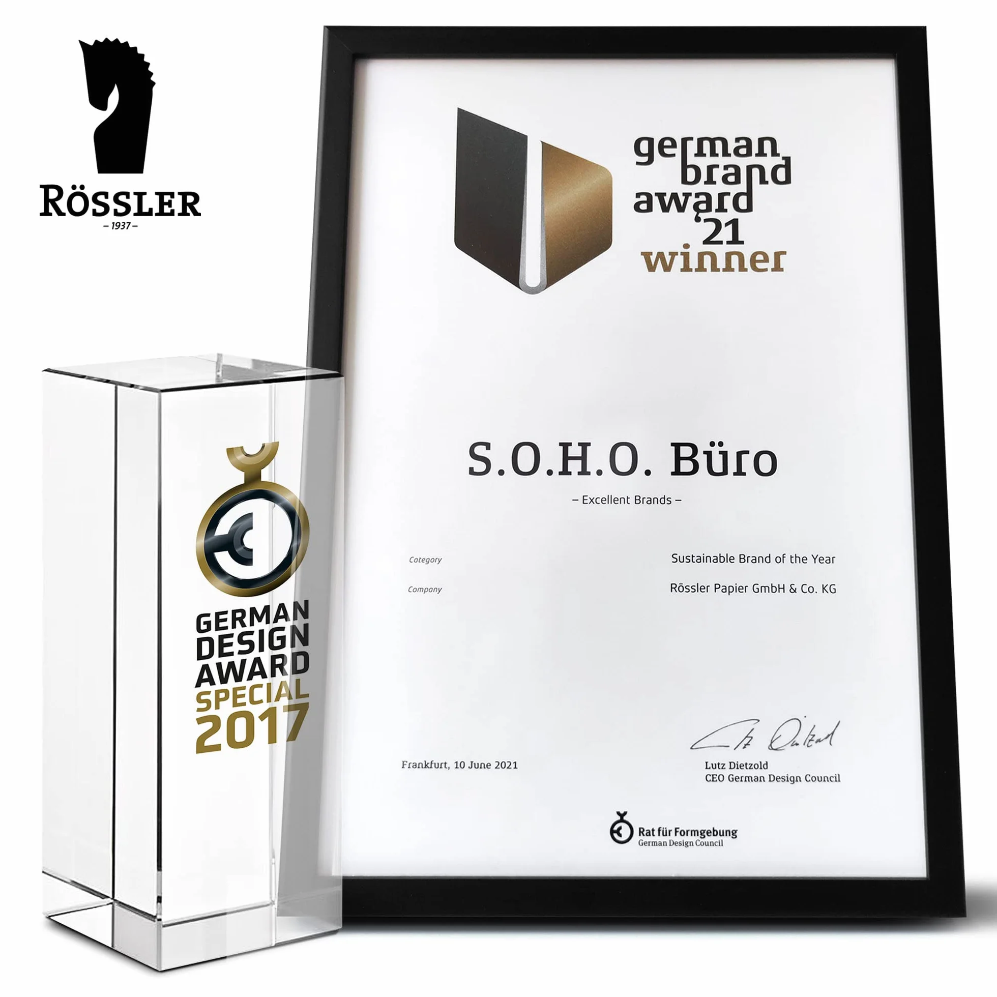 Rössler Papier S.O.H.O. Przybornik na długopisy 86 x 86 x 100 mm Special Line Sage 1 szt.
