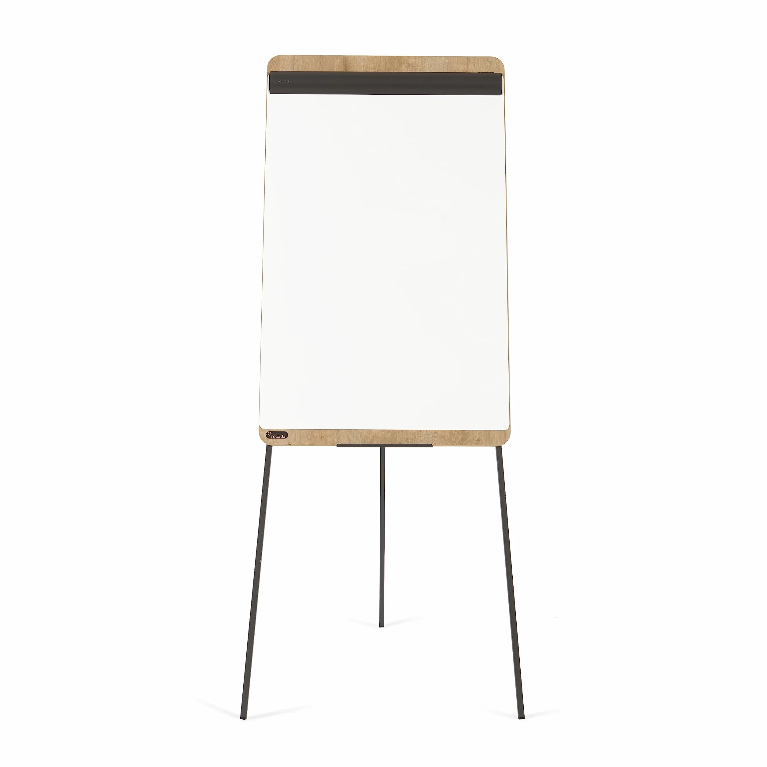 Rocada Tablica suchościeralna ze stojakiem i drewnianą ramą, magnetyczna 69 x 115 cm biały