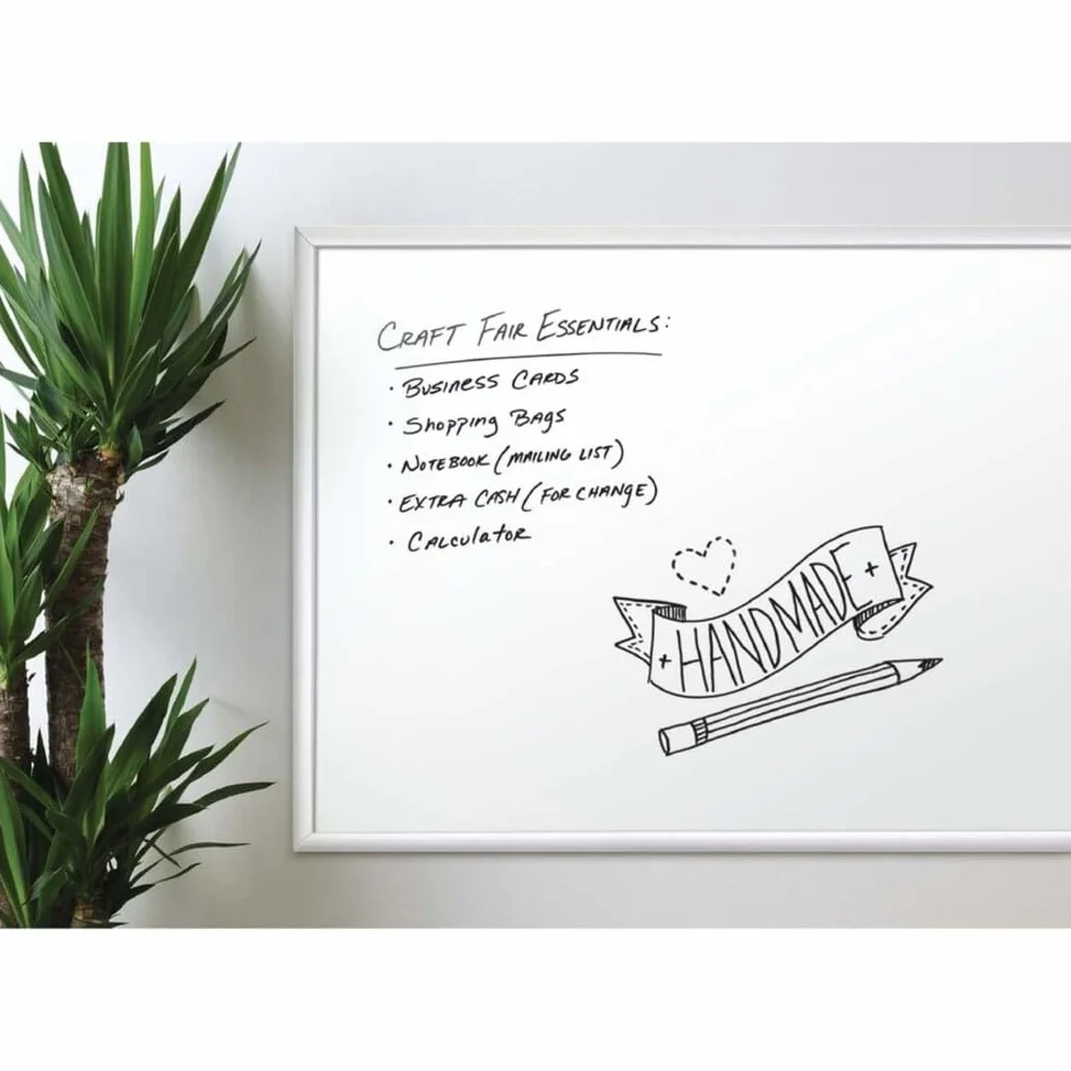U Brands Tablica suchościeralna, 59 x 89 cm, powierzchnia z melaminy, srebrna rama aluminiowa (031U00-01)