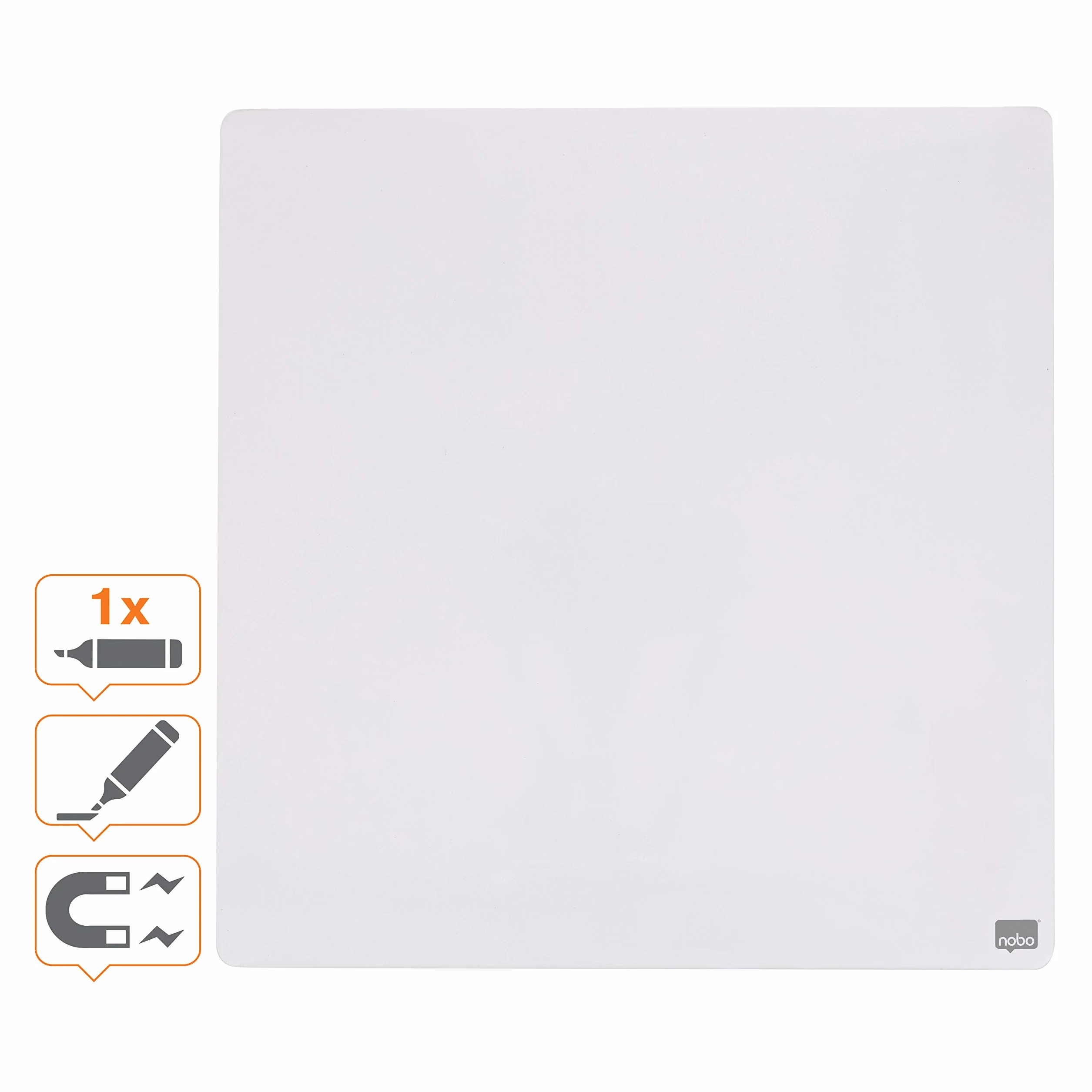 Nobo Mała Suchościeralna Tablica Magnetyczna Bezramkowa Montaż Ścienny 360 × 360 mm Biała