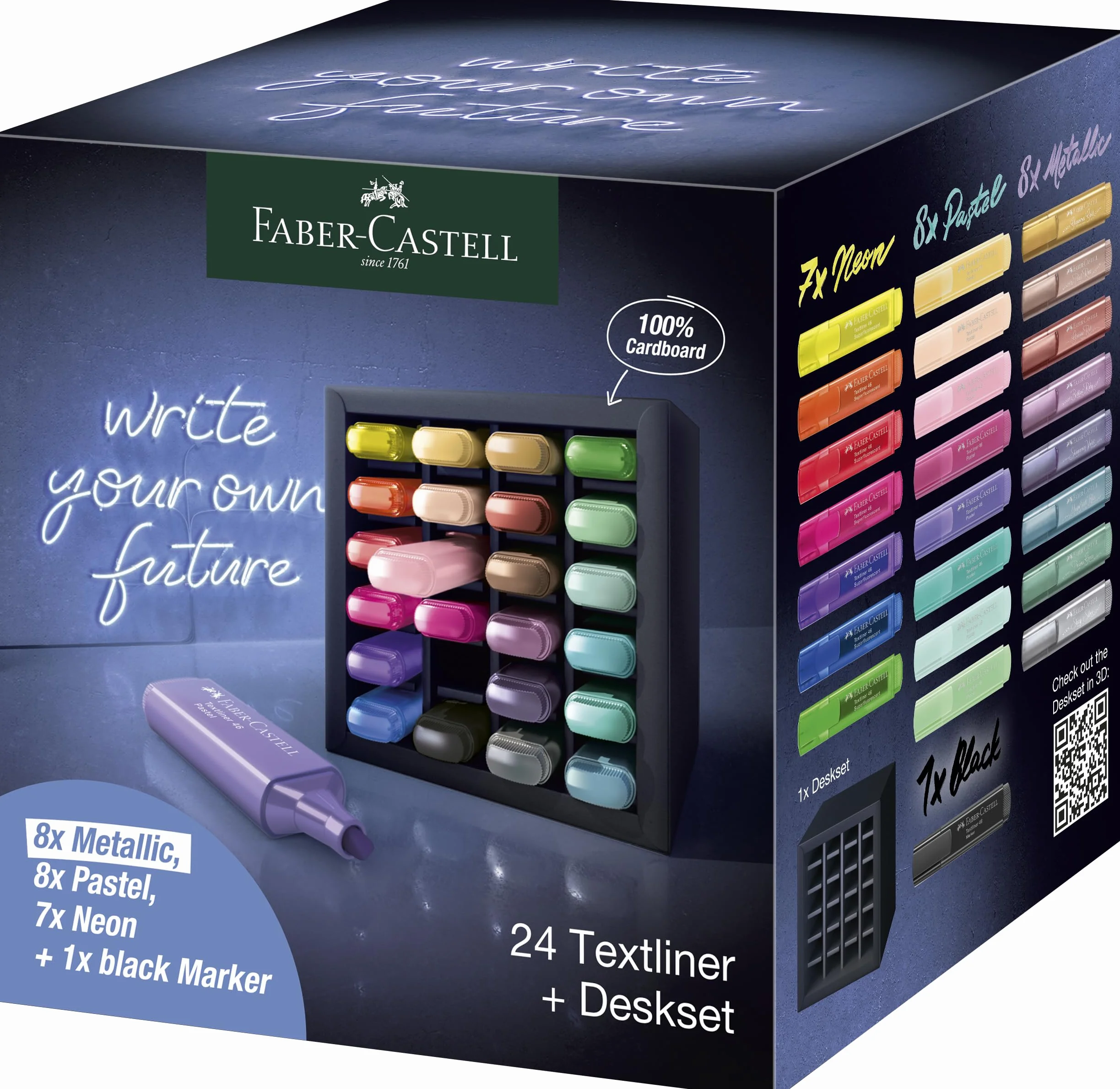 Faber-Castell FC254602 Zakreślacze Biurkowe, Wielokolorowy, 24 sztuki