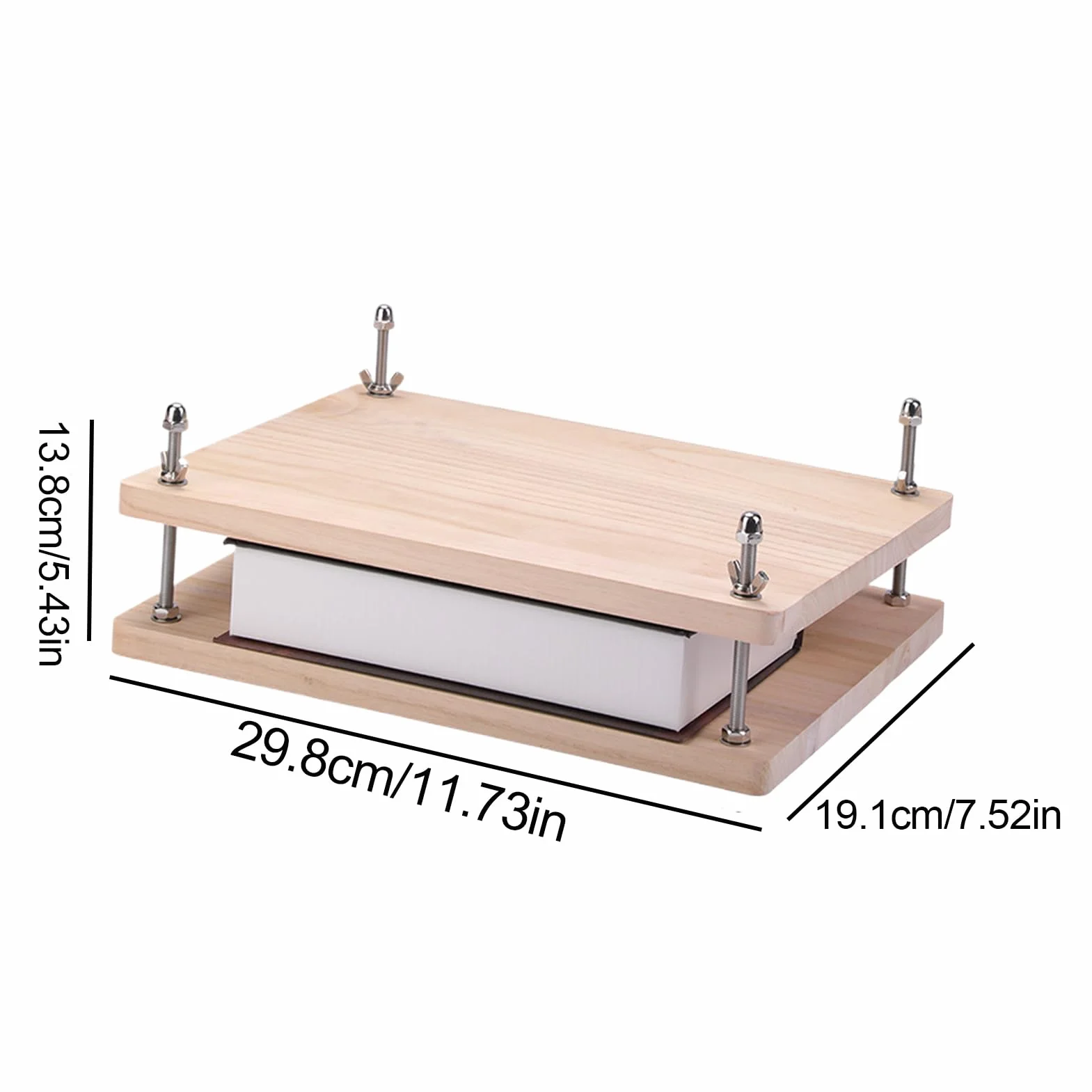 Book Press Wood, zestaw do bindowania książek, zestaw do bindowania książek, ręcznie wykonany dla uczniów, nauczycieli lub miłośników rzemiosła artystycznego