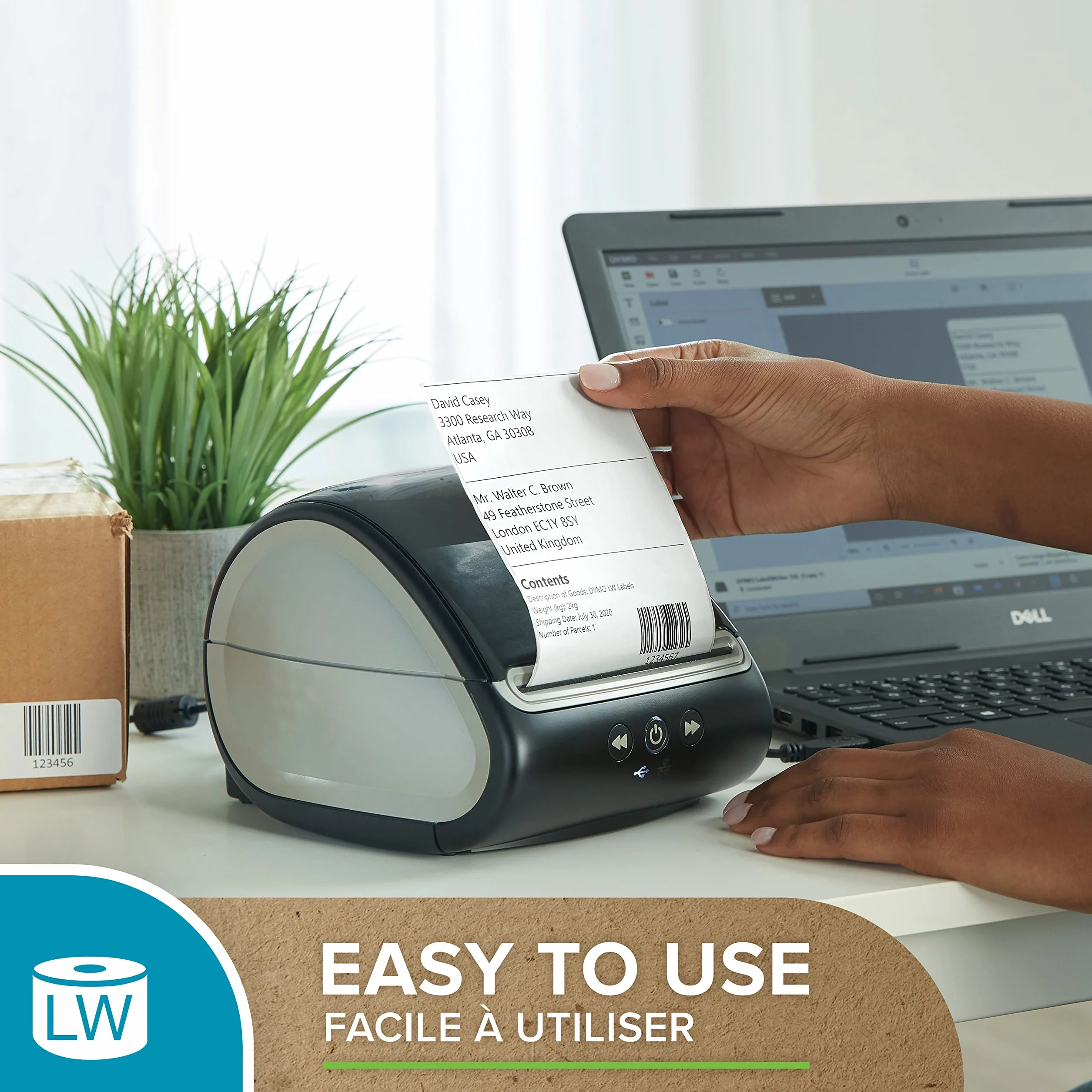 DYMO Authentic LabelWriter Etykiety wysyłkowe DHL, 102 mm x 210 mm, samoprzylepne, rolka 140 łatwych do odklejenia etykiet, dla LabelWriter 5XL/4XL, wyprodukowano w Europie