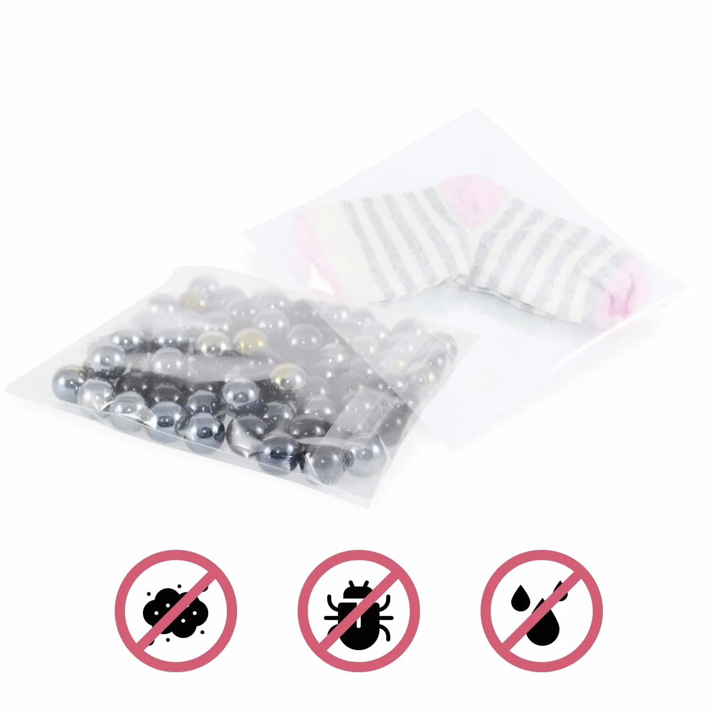 Netuno 100 płaskich torebek o wysokim połysku 30 x 40 cm z klapką (3 cm) Peel & Seal PP torebki samoprzylepne torebki plastikowe przezroczyste torebki celofanowe przezroczyste torebki z zakładką