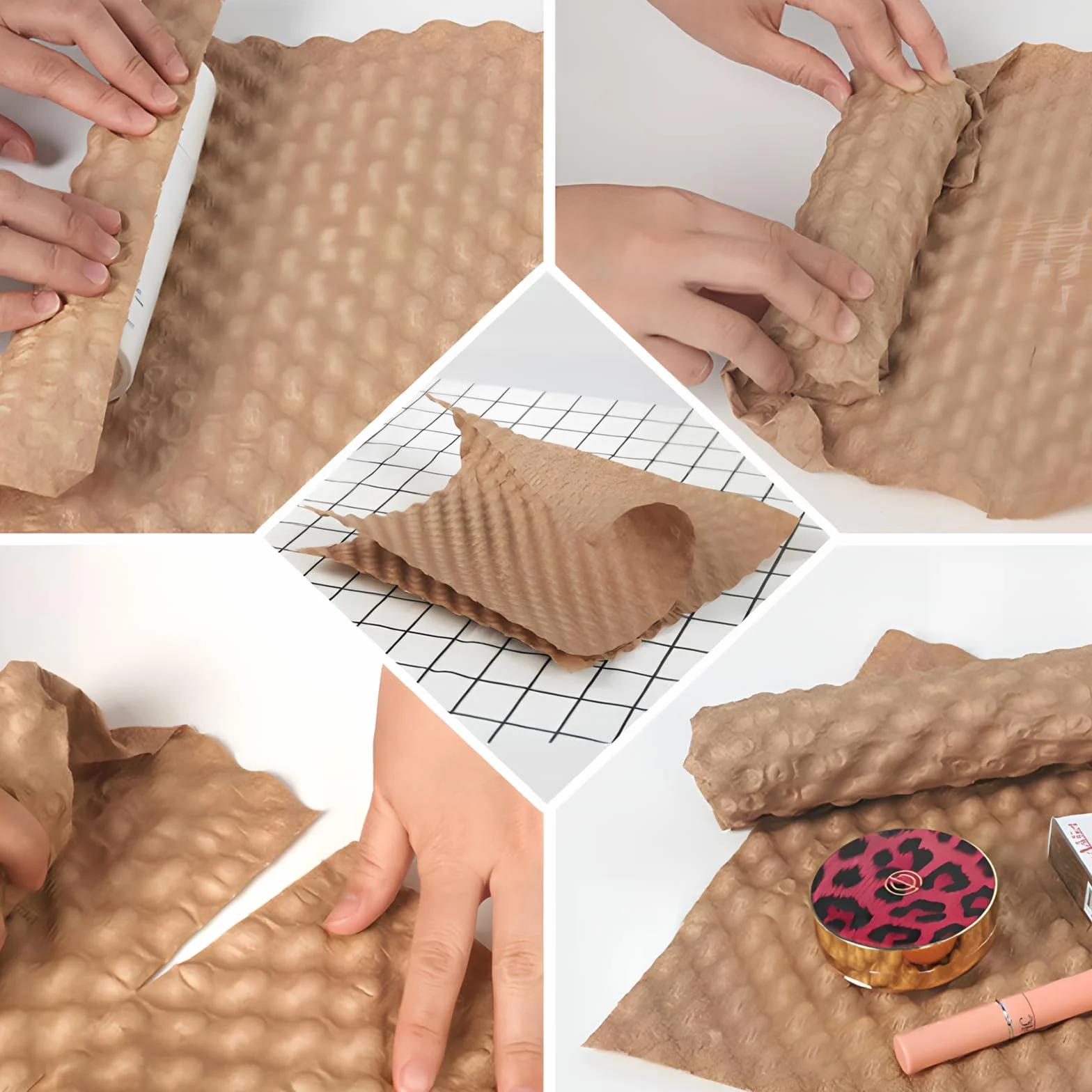 Papierowa owijka bąbelkowa, ekologiczna owijka amortyzująca, 50 arkuszy 29 x 30 cm, bańka papierowa do pakowania, materiały do przeprowadzki, wysyłki, materiałów eksploatacyjnych, przechowywania