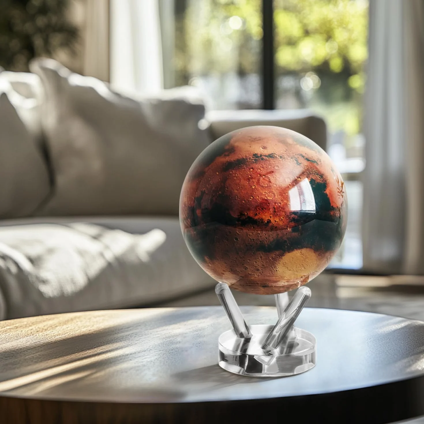 MOVA Globe Mars Klasyczny (4,5") | Samonapędzający się globus zasilany światłem | Cicha praca bez baterii | Dekoracja biurka lub prezent