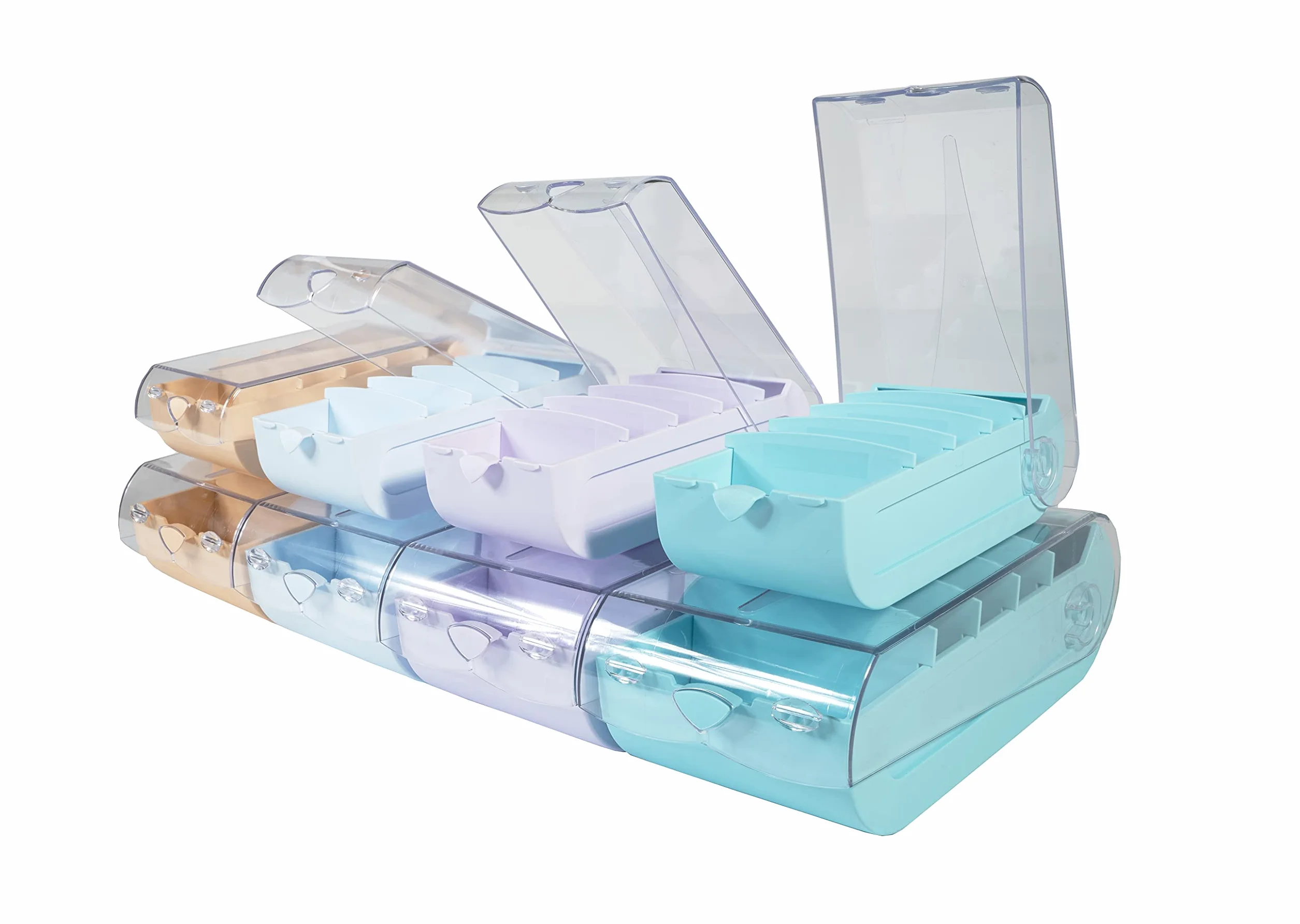 Exacompta 5339623D fiszki do nauki języka Bunnybox DIN A8 poprzeczne wraz z 100 fiszkami. Pudełko na fiszki do łatwego nauki słówek dzięki 5 przegródkom na 600 fiszek 1 sztuka losowy kolor