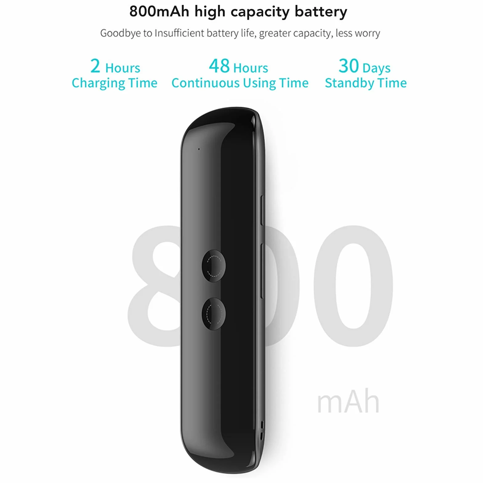Urządzenie do Tłumaczenia Języka, 127 Języków Tłumacz Głosowy Bluetooth, Bateria 800 MAh, Przenośne Języki Ręczne Tłumaczenie Dwukierunkowe, Tłumacz Głosowy dla Firm Podróżniczych