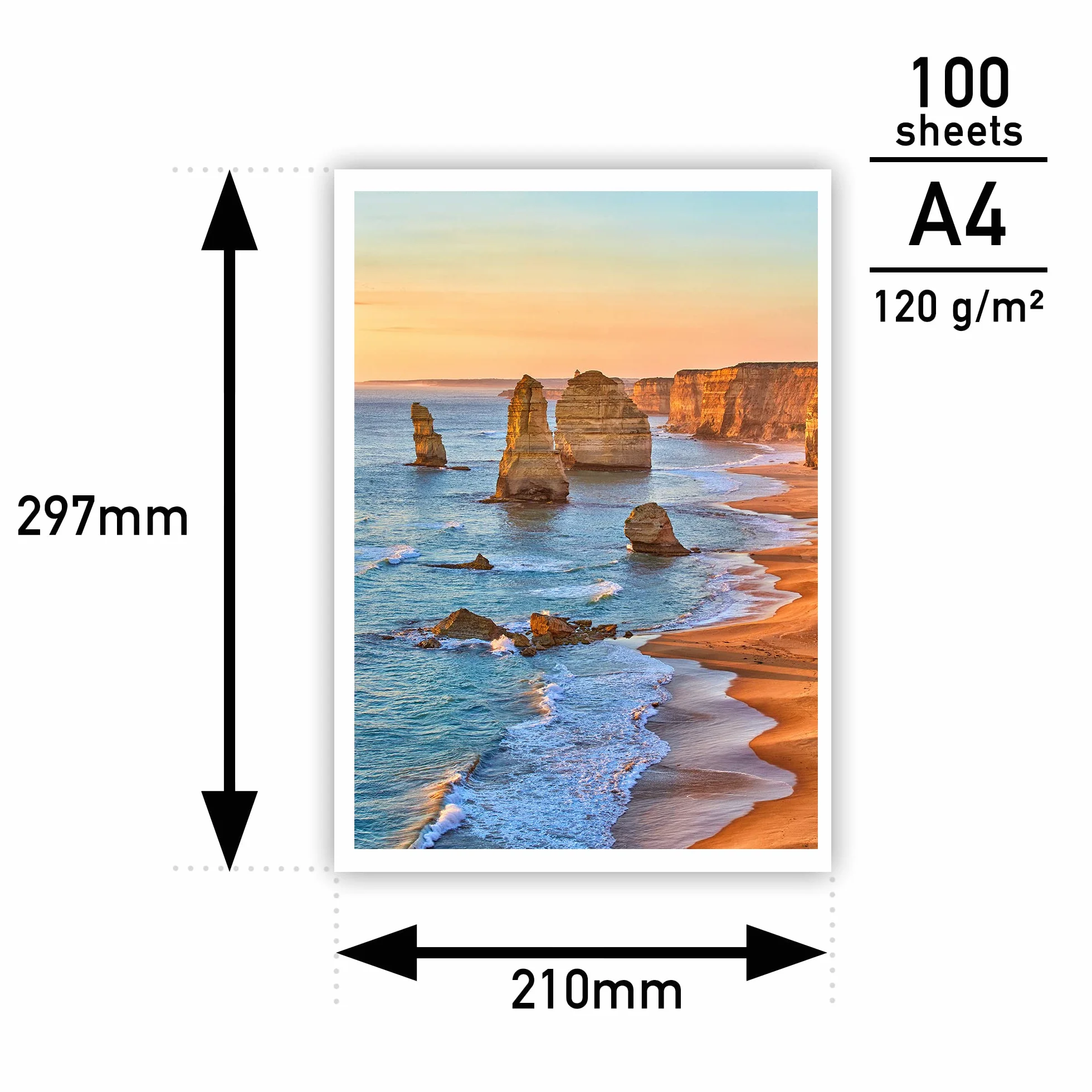 akaca Papier sublimacyjny A4 – papier sublimacyjny 210 x 297 mm, 100 arkuszy, 120 g/m², papier transferowy do drukarek sublimacyjnych Epson, Sawgrass, Ricoh