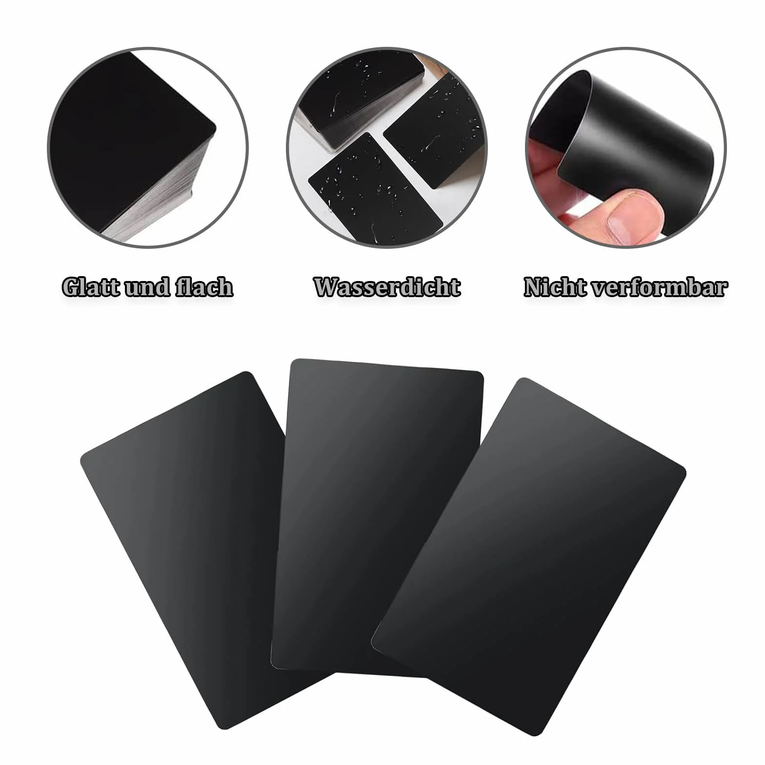 100 sztuk pustych wizytówek, metalowe wizytówki, aluminium, na okazje biznesowe, urodziny i święta, 8,6 x 5,4 cm, czarne