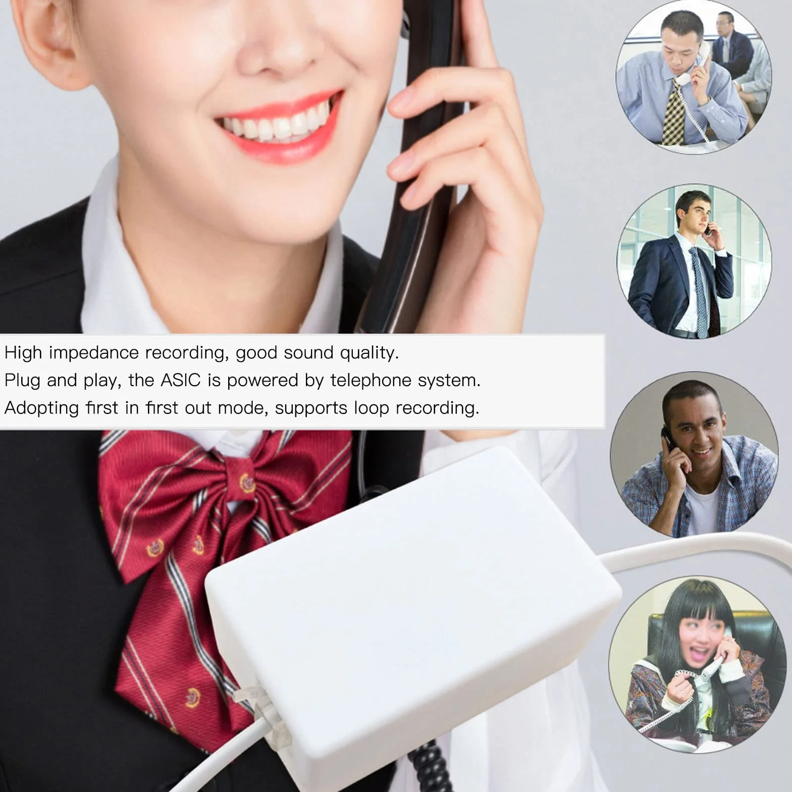 Rejestrator Telefoniczny, Dyktafon Audio Z Mini Telefonem Z Pamięcią 32 Gb, Nagrywanie W Pętli Interfejs Rj11 Rejestrator Rozmów Telefonicznych Dla Domu I Biura