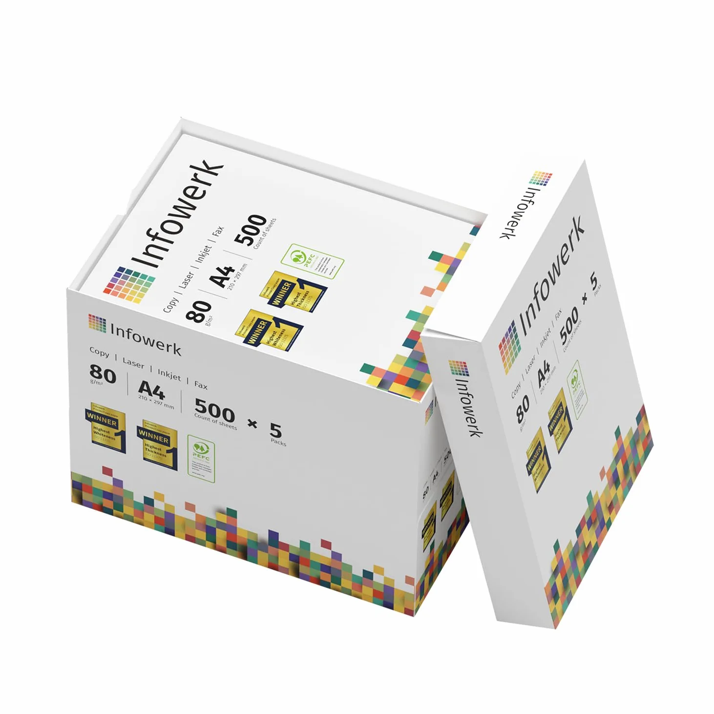 Papier do drukarki A4 80g 2500 arkuszy 5x500 CIE 160 PEFC