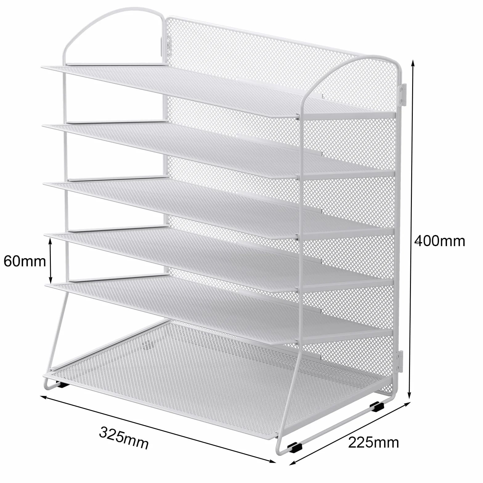 EasyPAG Organizer na Biurko A4 6 Przedziały Metal Siatka,Taca na Czasopisma,Stojak na Dokumenty,Półka na Listy do Domu & Biura,Srebrny