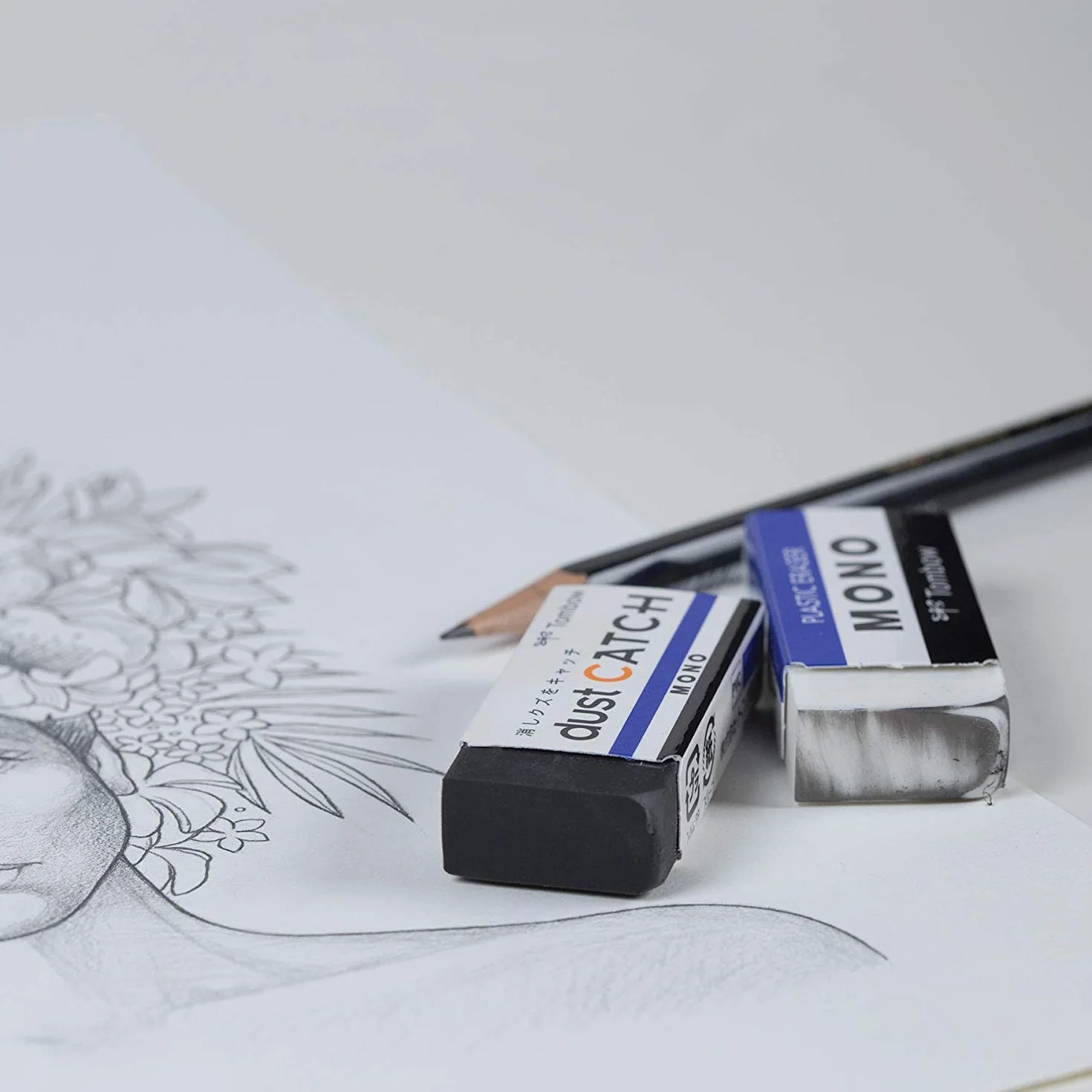 Tombow EN-DC MONO gumka do ścierania z funkcją odpylania dla czyszczenia bez pozostałości, 19 g (opakowanie 5 szt.)