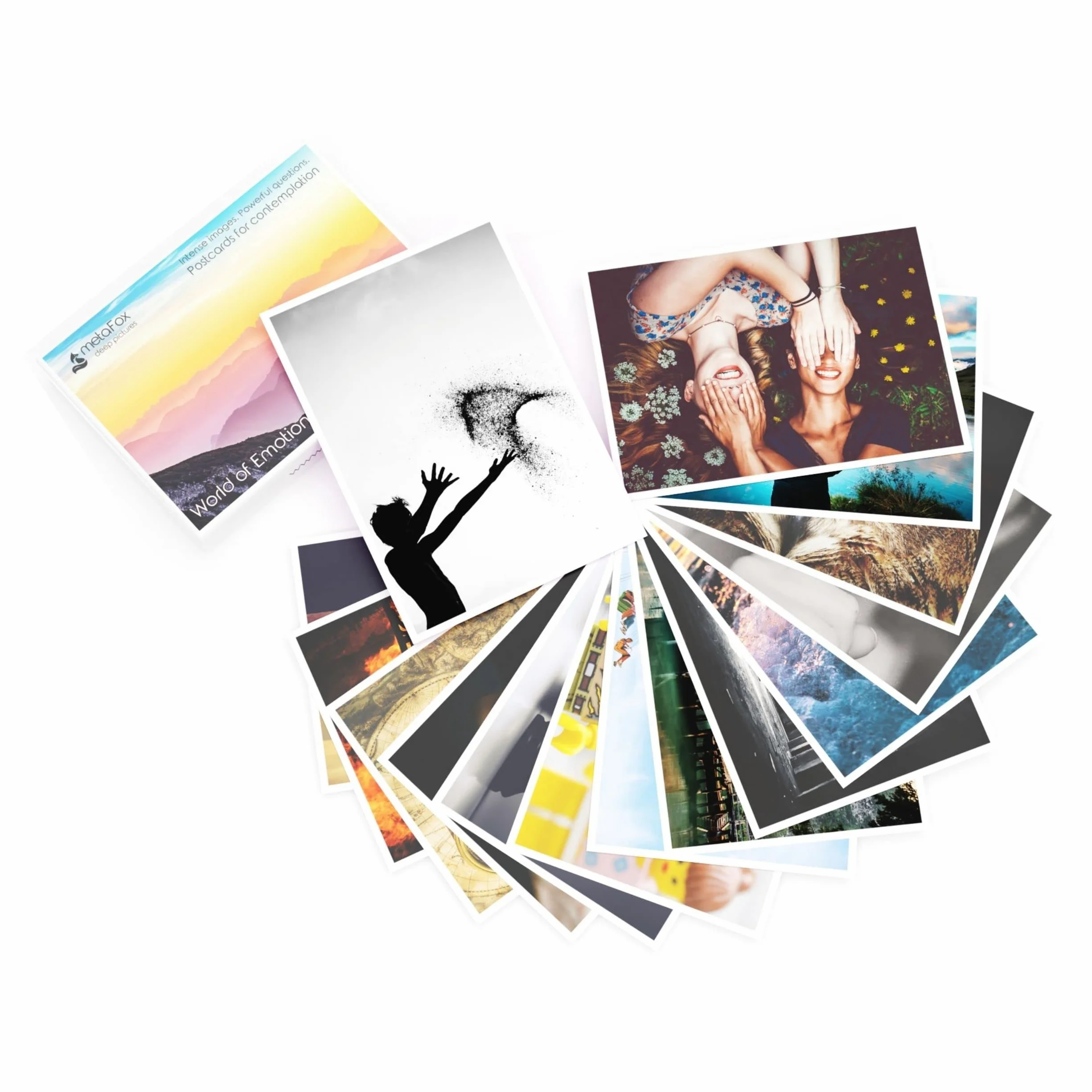 metaFox The World of Emotions Postcard Pack | 52 karty do coachingu i terapii | opanuj swoje emocje i rozwijaj swoją inteligencję emocjonalną
